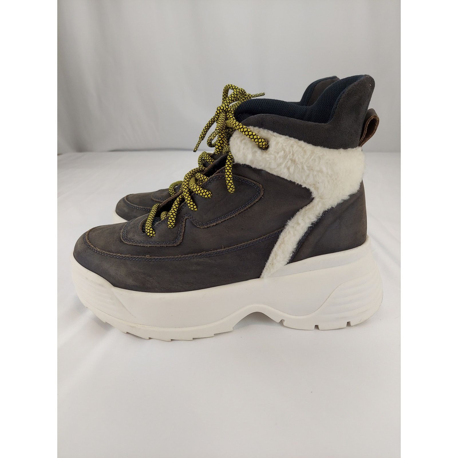 Free People Free People Luca Hikers Faux Fur Gray Wedge Suede Boot 9 NEW Size US 9 / IT 39 - 2 Thumbnail