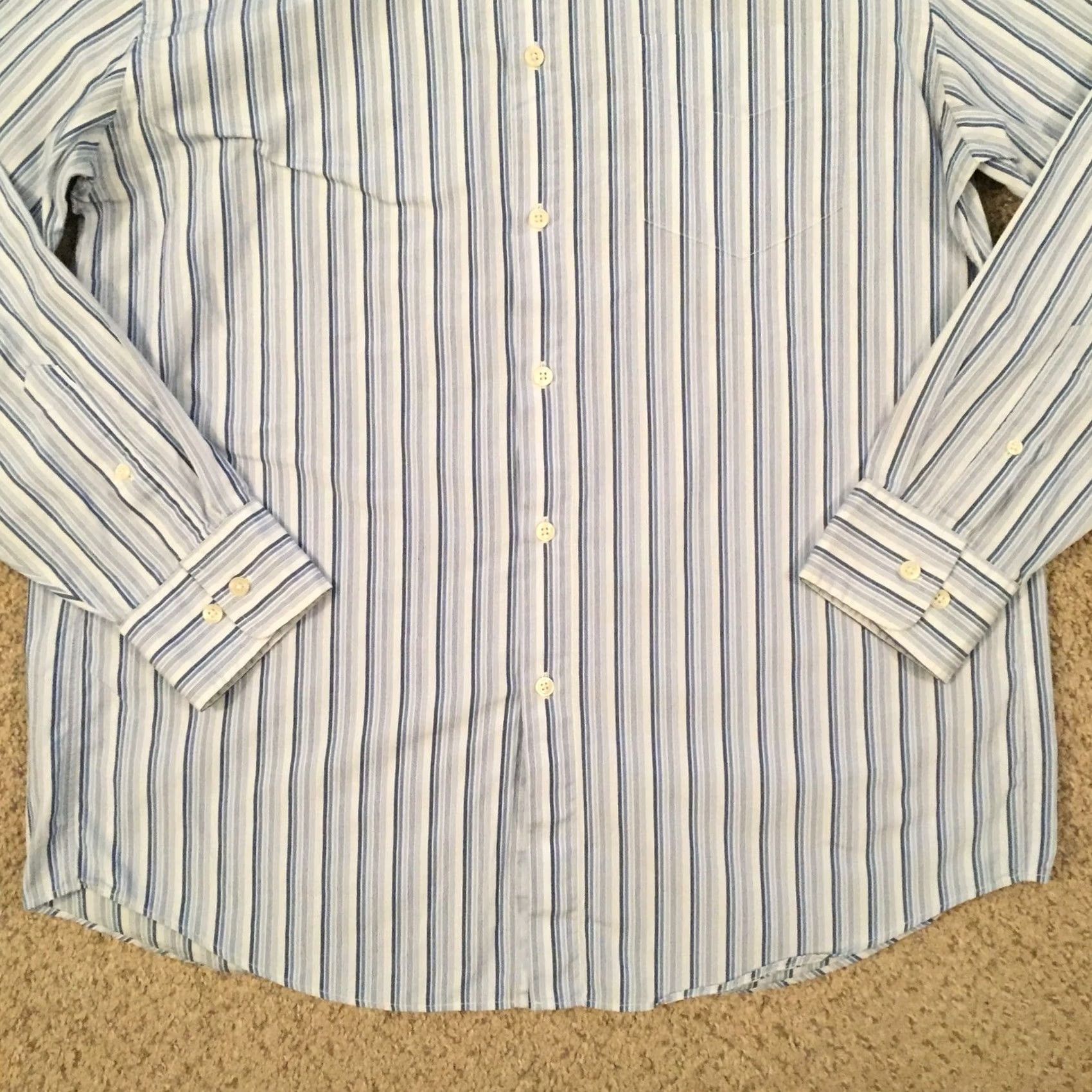 J.Crew J.CREW Shirt Mens Large Blue Striped Long Sleeve Button Up Size US L / EU 52-54 / 3 - 3 Thumbnail