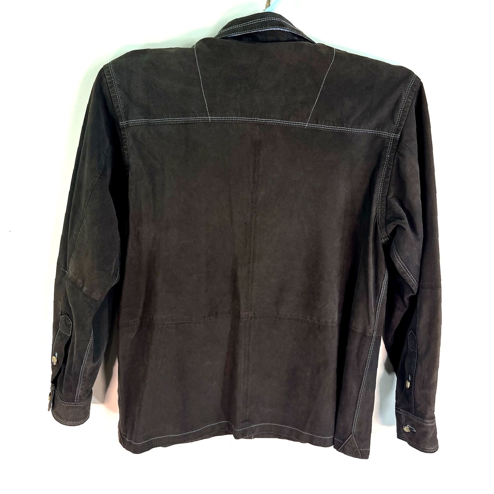 Vintage VLUXE Leather Shirt/Jacket Mens M Brown Vintage 80s Motorcycle Classic Casual Workwear Jacket Size US M / EU 48-50 / 2 - 6 Thumbnail