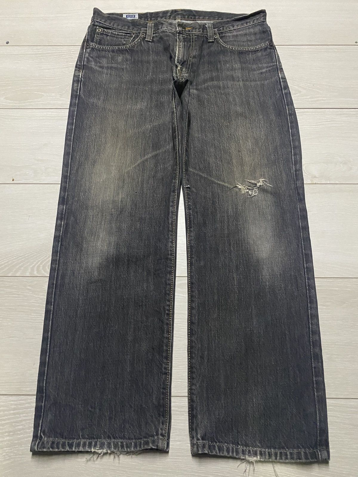Edwin Vtg Edwin International Basic 403 Black Denim Loose Jeans Size US 34 / EU 50 - 1 Thumbnail