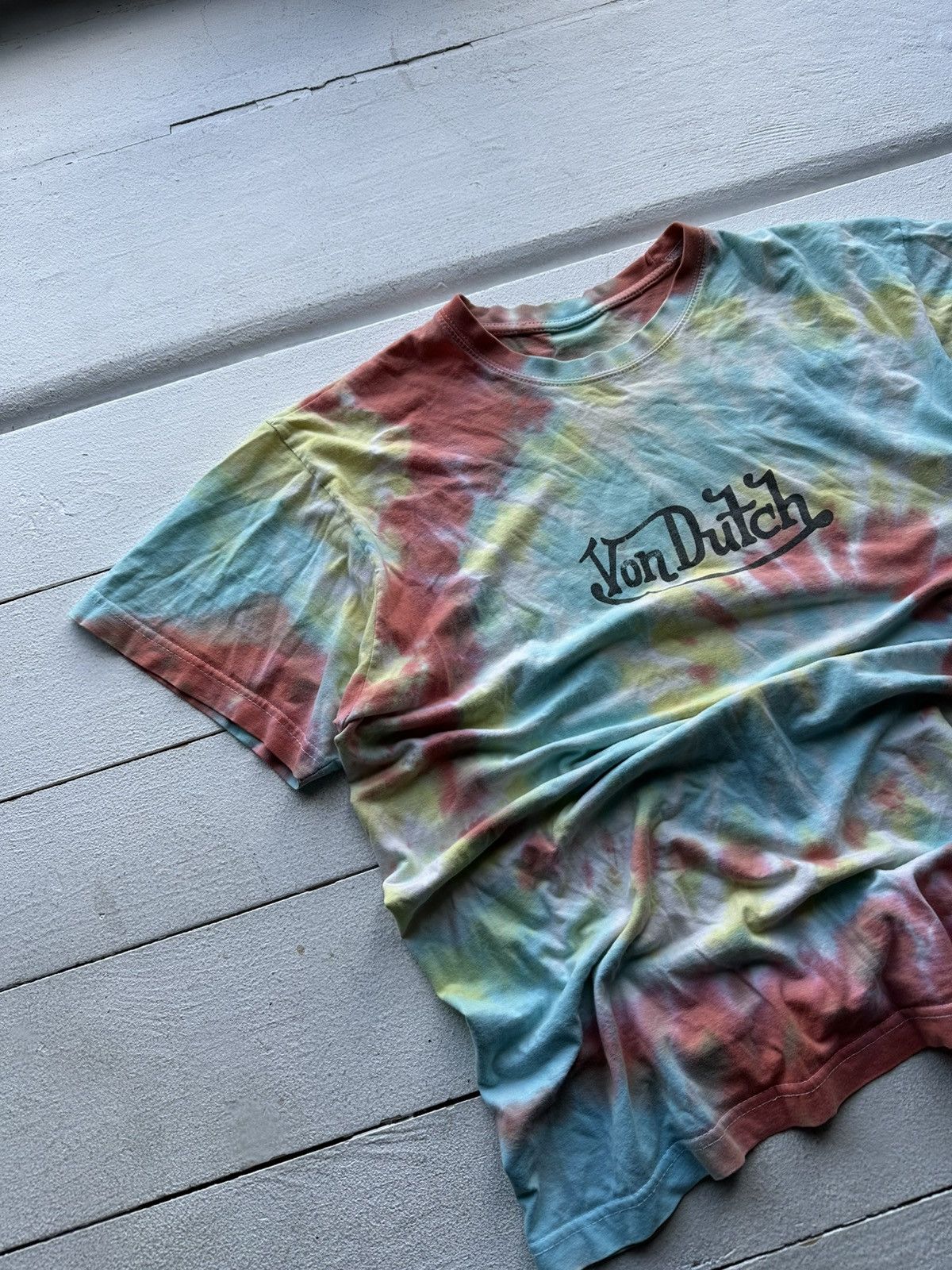 Vintage × Von Dutch 🚨Y2K VON DUTCH TYE DYE patchwork Y2K distressed style tee Size US M / EU 48-50 / 2 - 2 Thumbnail