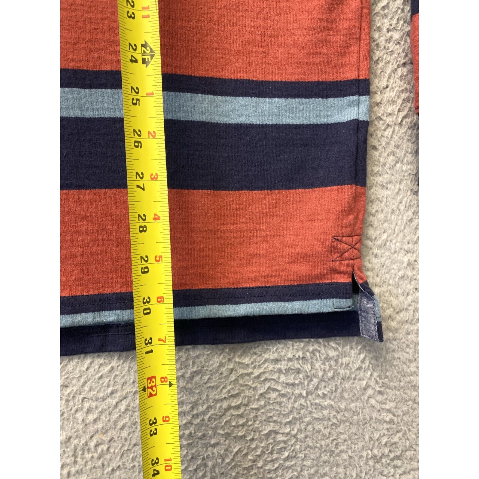 Vintage L.L. Bean Orange Blue Striped Pullover Rugby Sweater Mens Large Casual Regular Fit Size US L / EU 52-54 / 3 - 5 Thumbnail