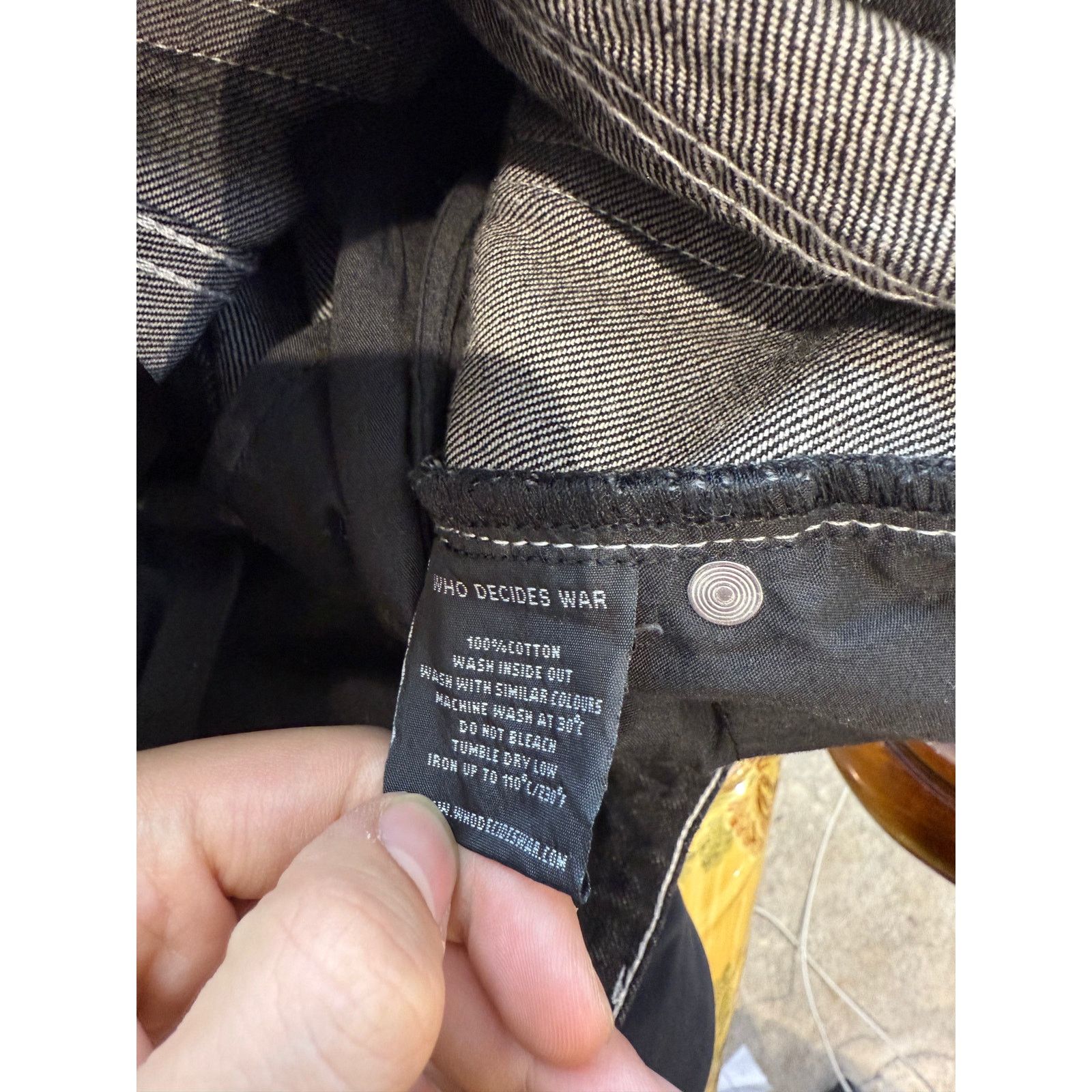 Who Decides War WDW Rhinestone Scripture Black Jeans Size US 32 / EU 48 - 4 Thumbnail
