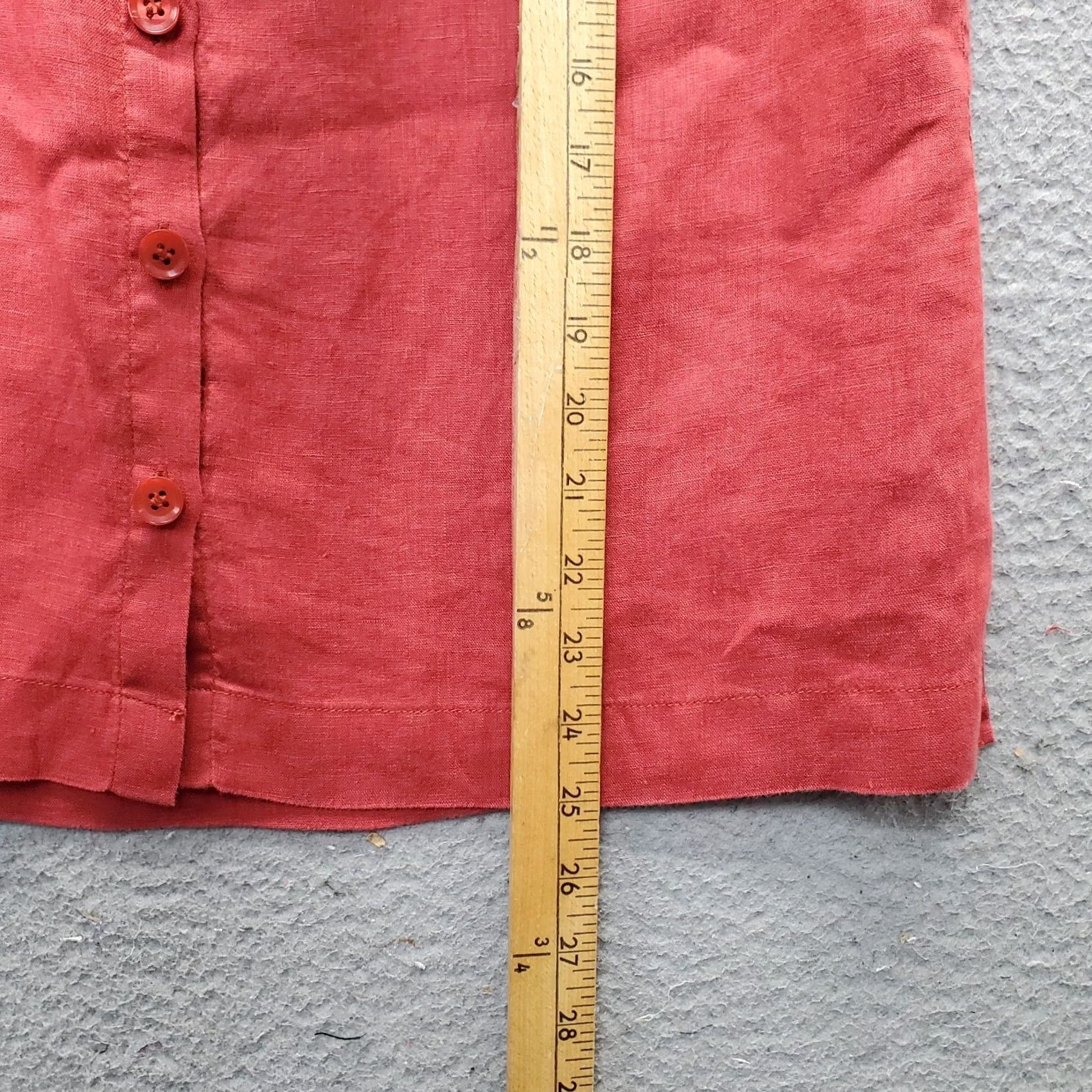 Coldwater Creek Coldwater Creek Shirt Womens S Dark Red Chest Pocket Short Sleeve Button-Up Size S / US 4 / IT 40 - 5 Thumbnail