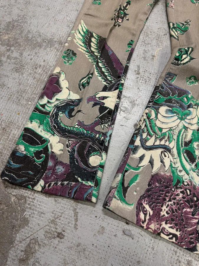 Just Cavalli × Vintage AW2004 Cavalli Grey Eagle Snake Battle Pants Size US 39 - 7 Thumbnail