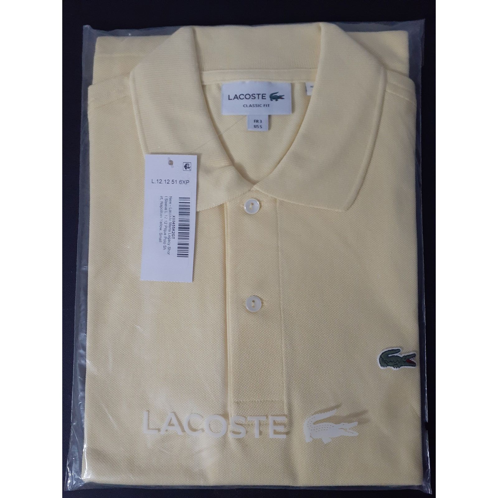 Lacoste Lacoste Mens Legacy Short L.12.12 Pique Polo Yellow S Size US S / EU 44-46 / 1 - 2 Thumbnail