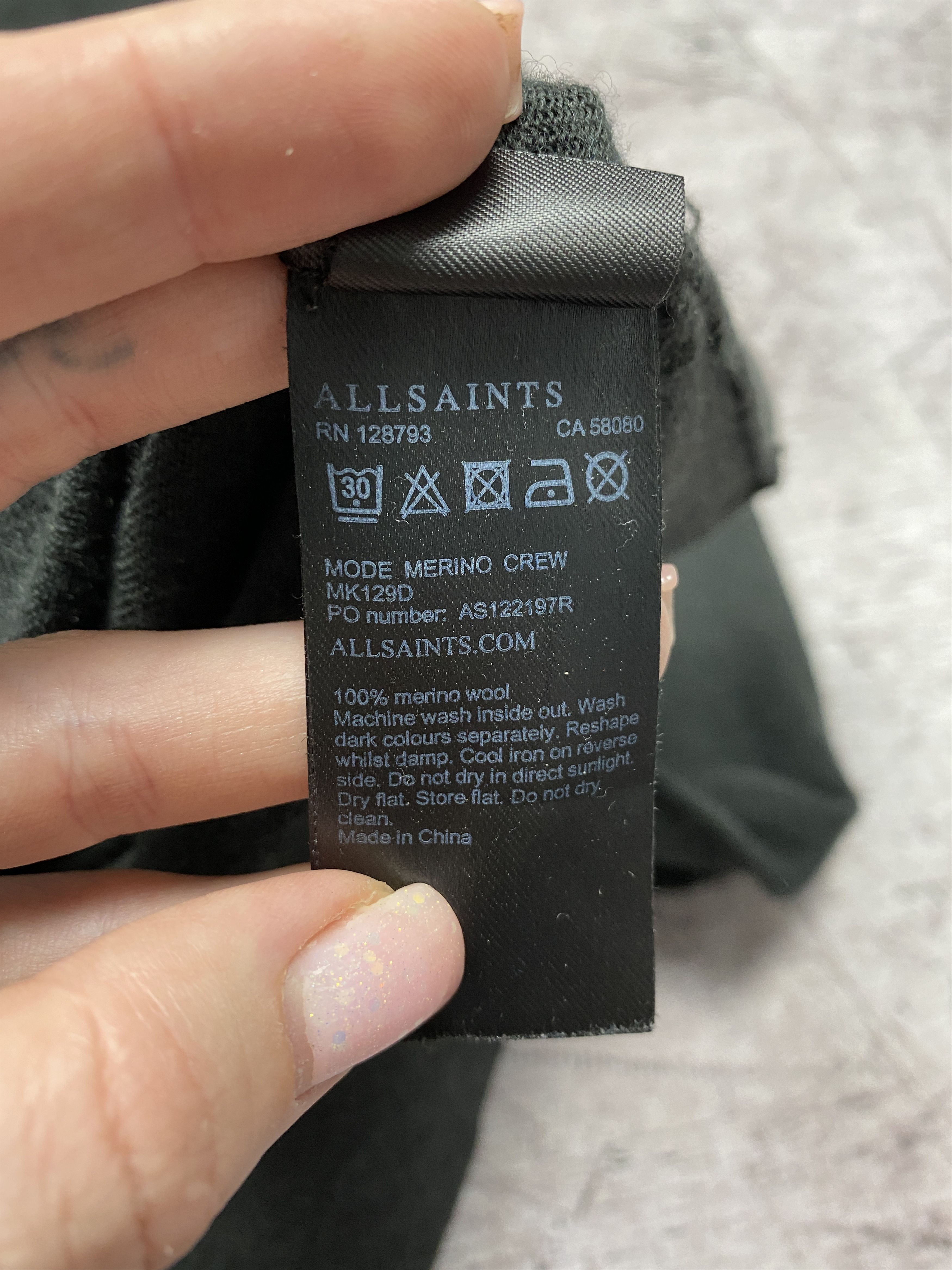 Allsaints Allsaints Mens Mode Merino Wool Crew Neck Sweater Size US L / EU 52-54 / 3 - 6 Thumbnail