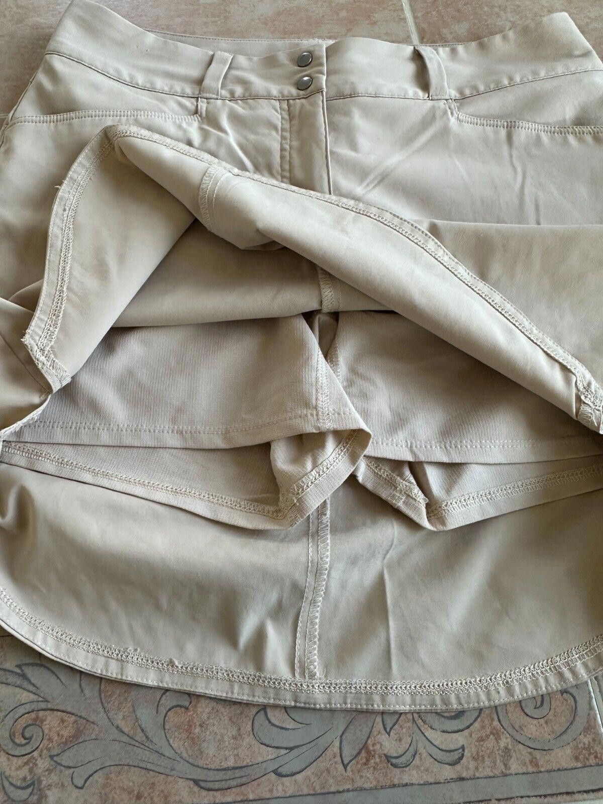 Adidas Adidas 3 stripes Beige Khaki Tennis Skort-Pockets SZ 6 Size 28" / US 6 / IT 42 - 3 Thumbnail