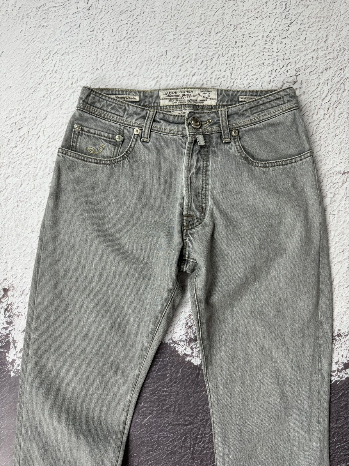 Jacob Cohen Jacob Cohen grey luxury denim handmade Japanese fabric jeans Size US 31 - 6 Thumbnail