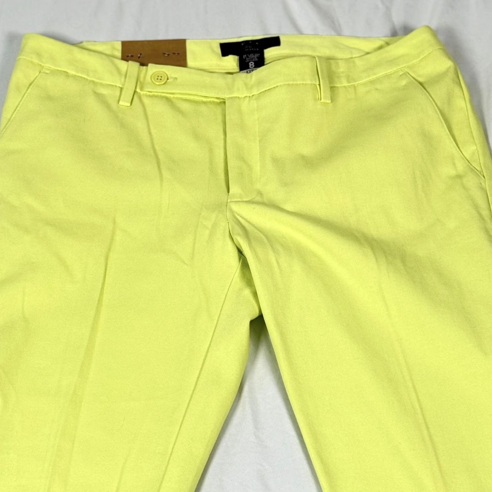 Mossimo Mossimo Pants Womens 8 Yellow Mid Waist Straight Ankle Stretch Chino Size 30" / US 8 / IT 44 - 3 Thumbnail