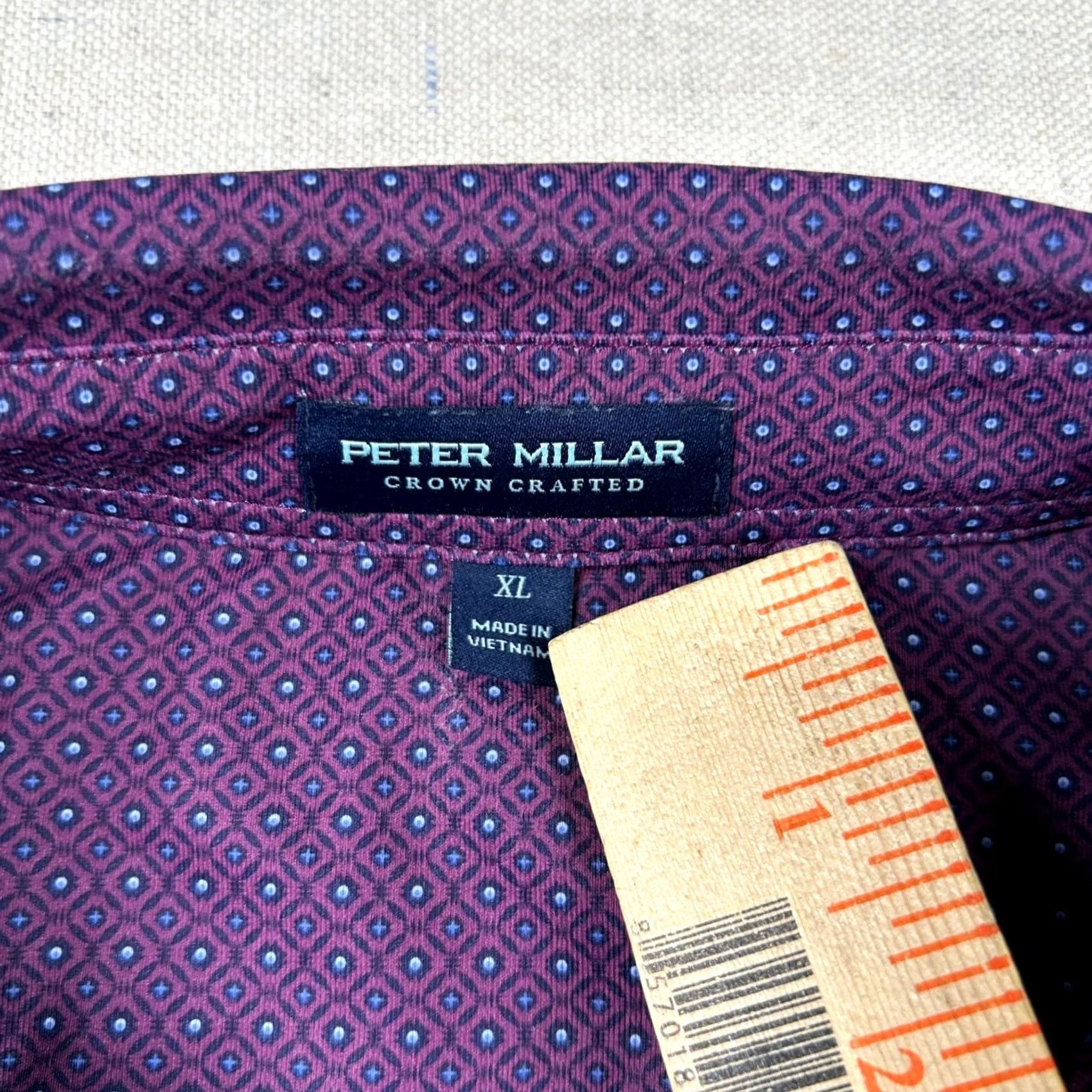 Peter Millar Peter Millar Crown Crafted Golf Polo Shirt Mens XL Purple Geometric Stretch Performance Size US XL / EU 56 / 4 - 3 Thumbnail