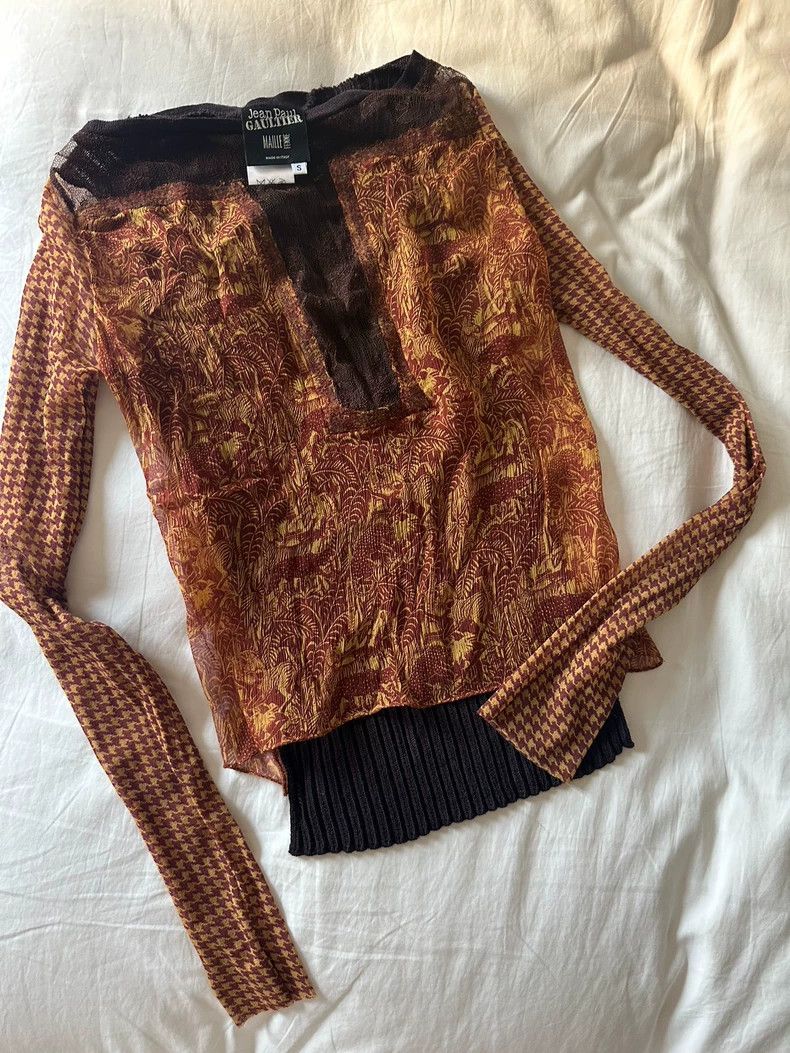Jean Paul Gaultier Jean Paul Gaultier Mesh Paneled Top Size S / US 4 / IT 40 - 1 Thumbnail