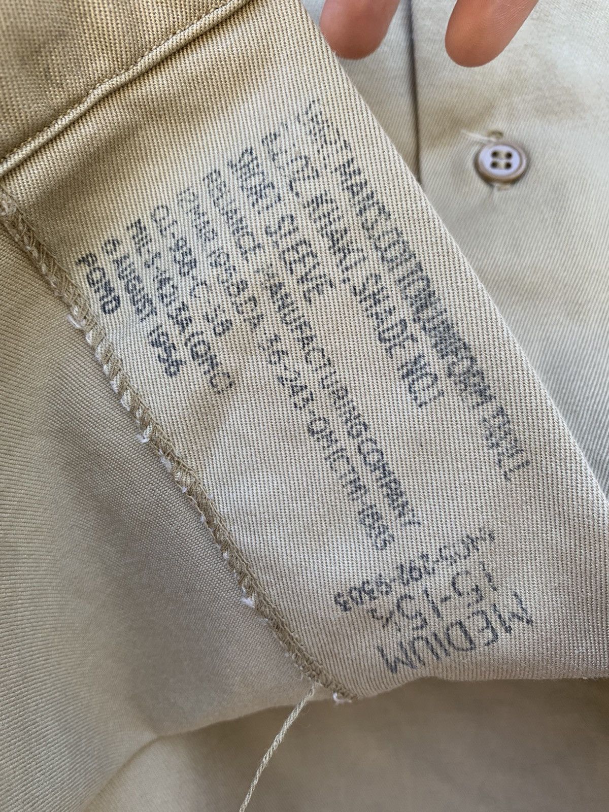 Vintage VINTAGE KHAKI ARMY SHIRT 50s Size US M / EU 48-50 / 2 - 5 Thumbnail