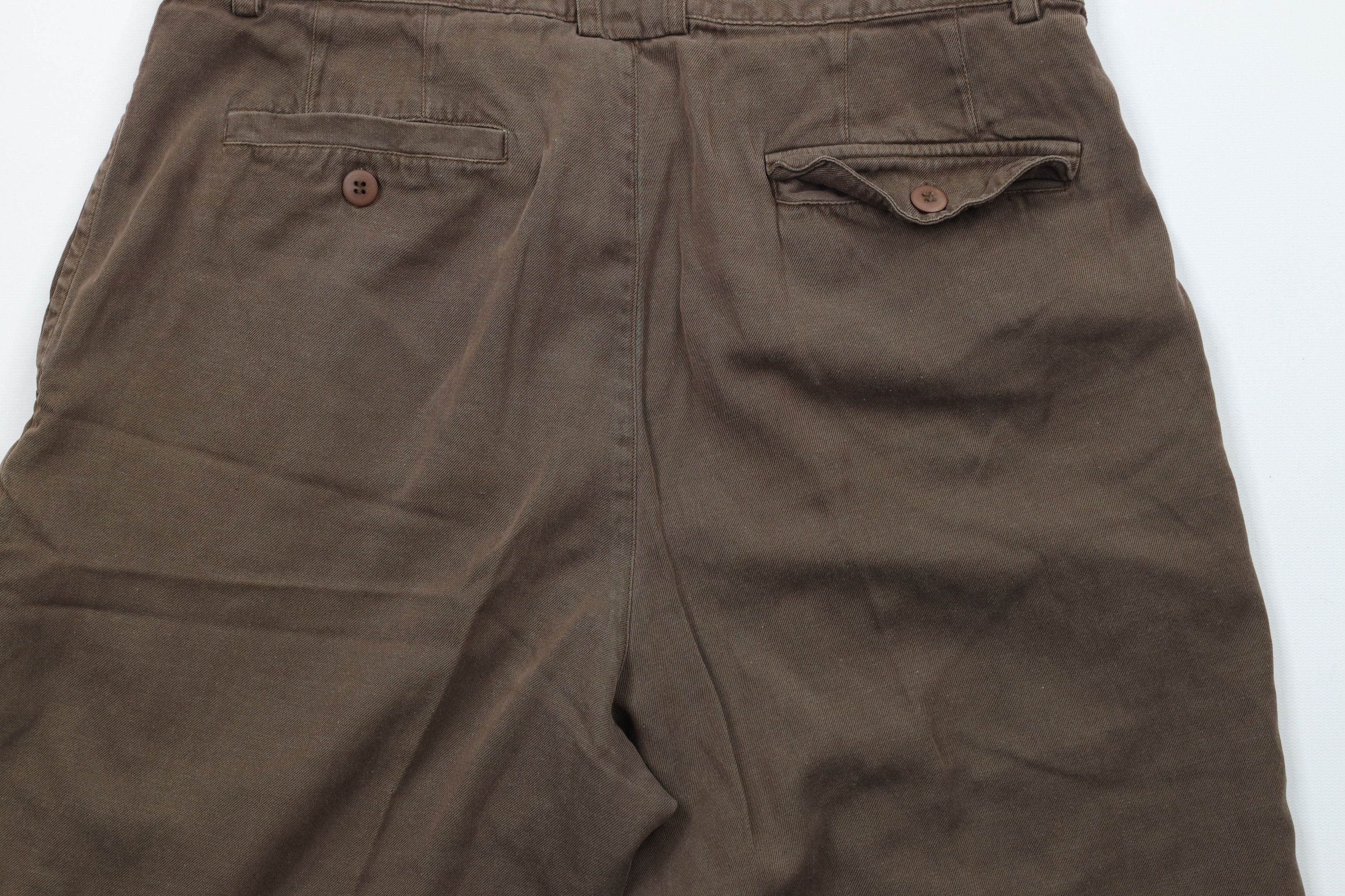 Vintage Vintage 90s Streetwear Above Knee Silk Chino Shorts Brown Size US 30 / EU 46 - 9 Thumbnail