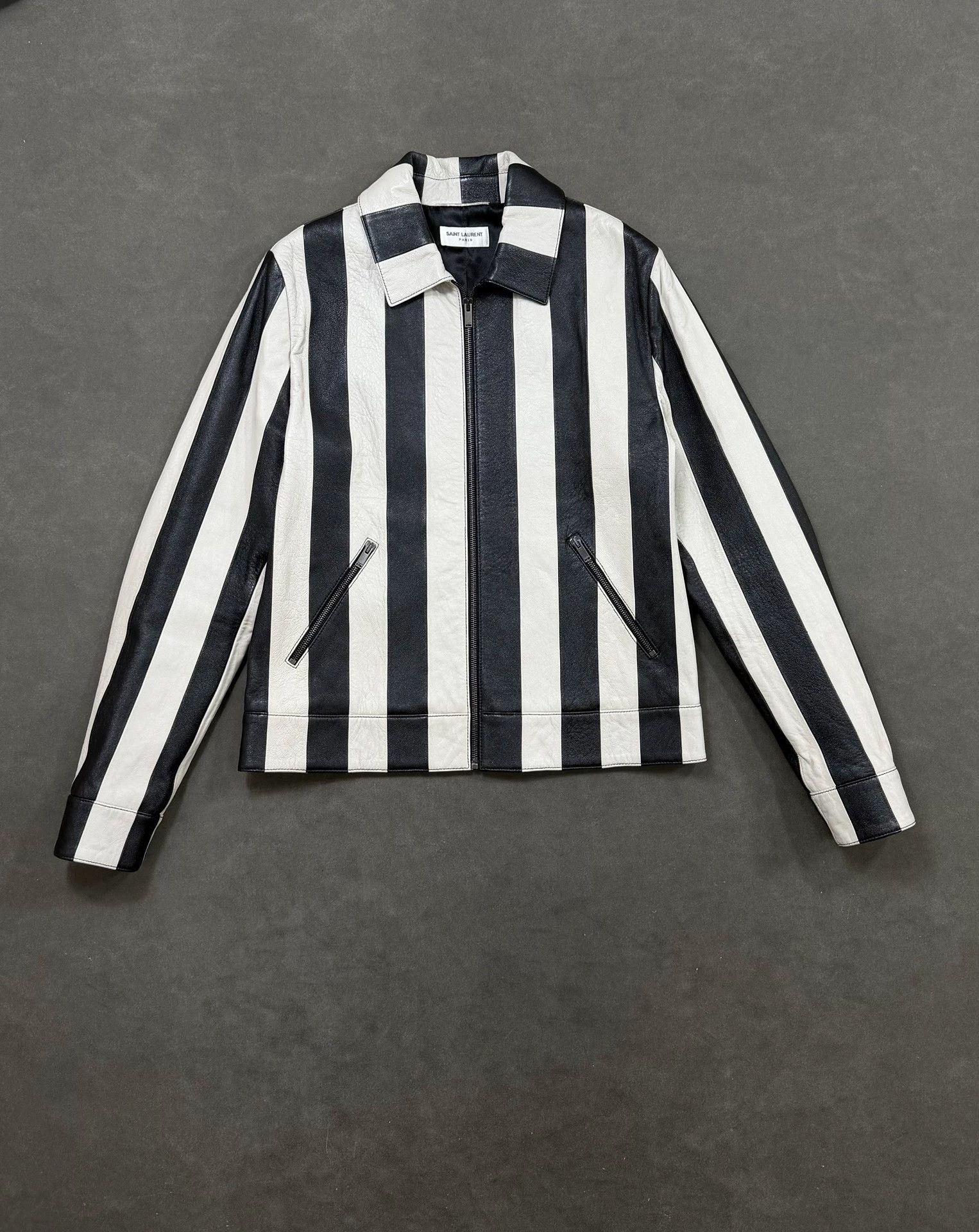 Saint Laurent Paris Saint Laurent Slp Runway Style Striped Lambskin Jacket Size US M / EU 48-50 / 2 - 1 Thumbnail