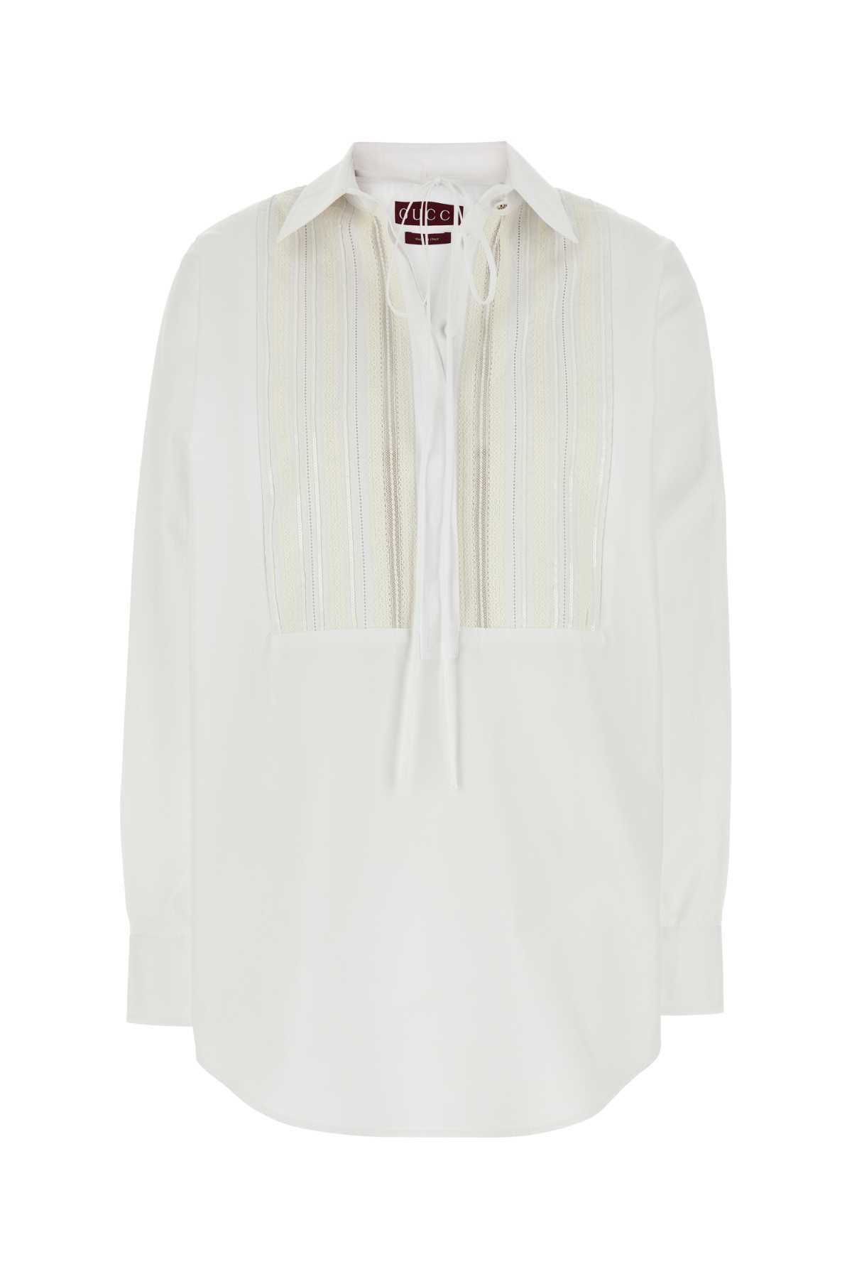 Gucci White Poplin Oversize Shirt Size S / US 4 / IT 40 - 1 Thumbnail