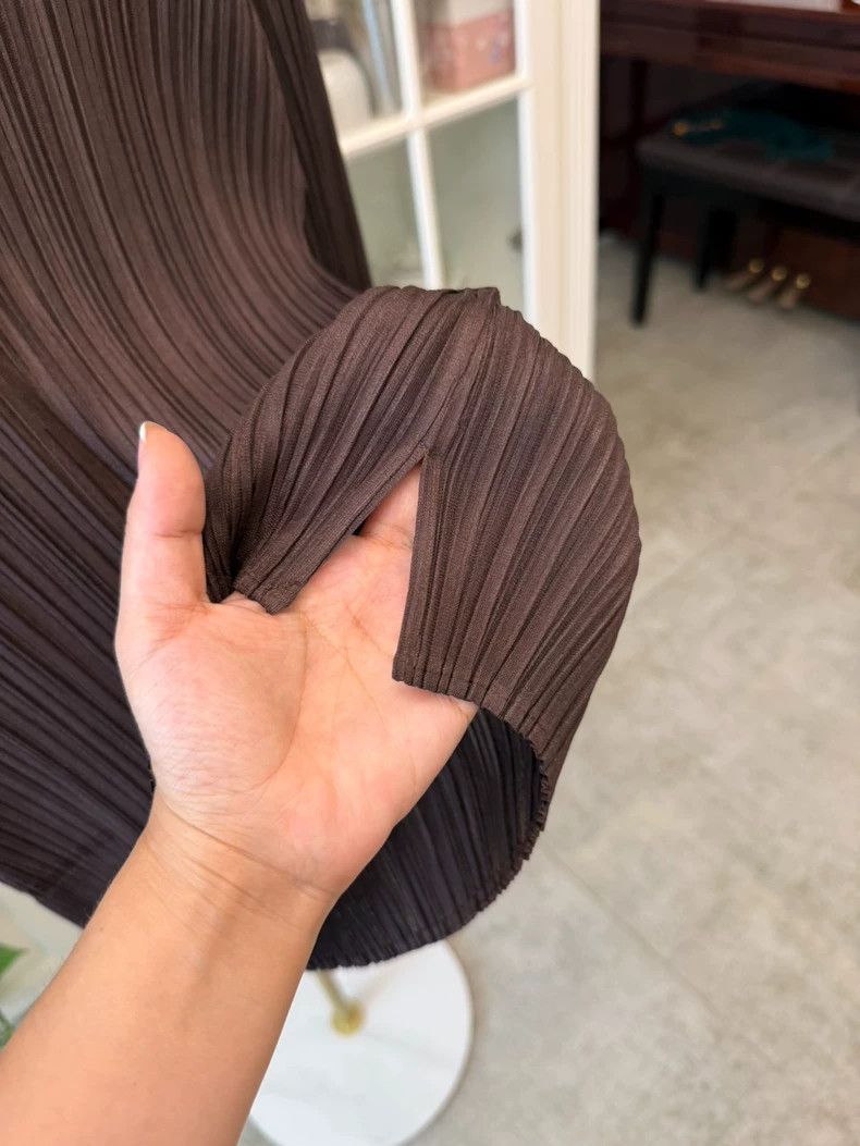 Issey Miyake Issey Miyake size:3 Coffee-colored pleated long sleeves Size XS / US 0-2 / IT 36-38 - 3 Thumbnail