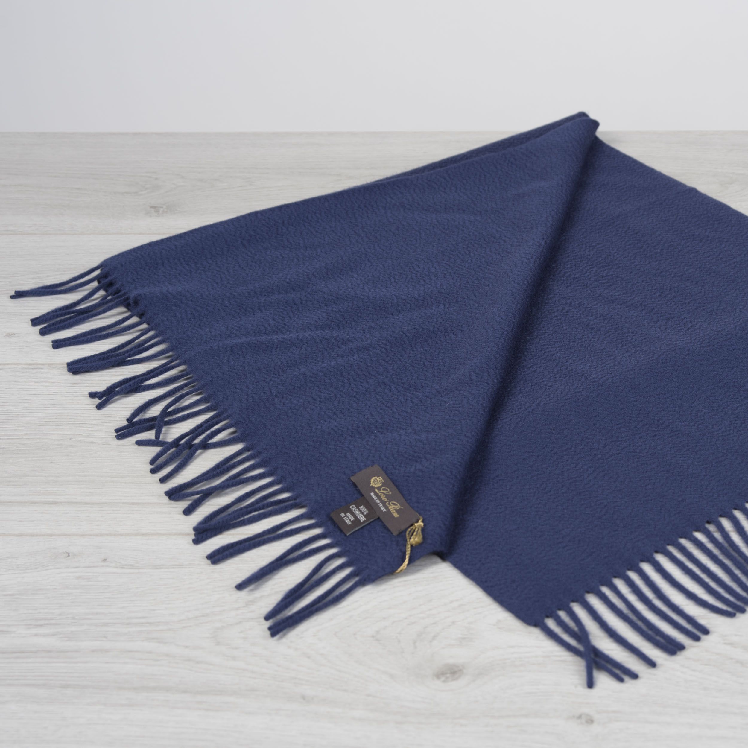 Loro Piana Grande Unita Scarf In Blue Cashmere Size ONE SIZE - 2 Thumbnail