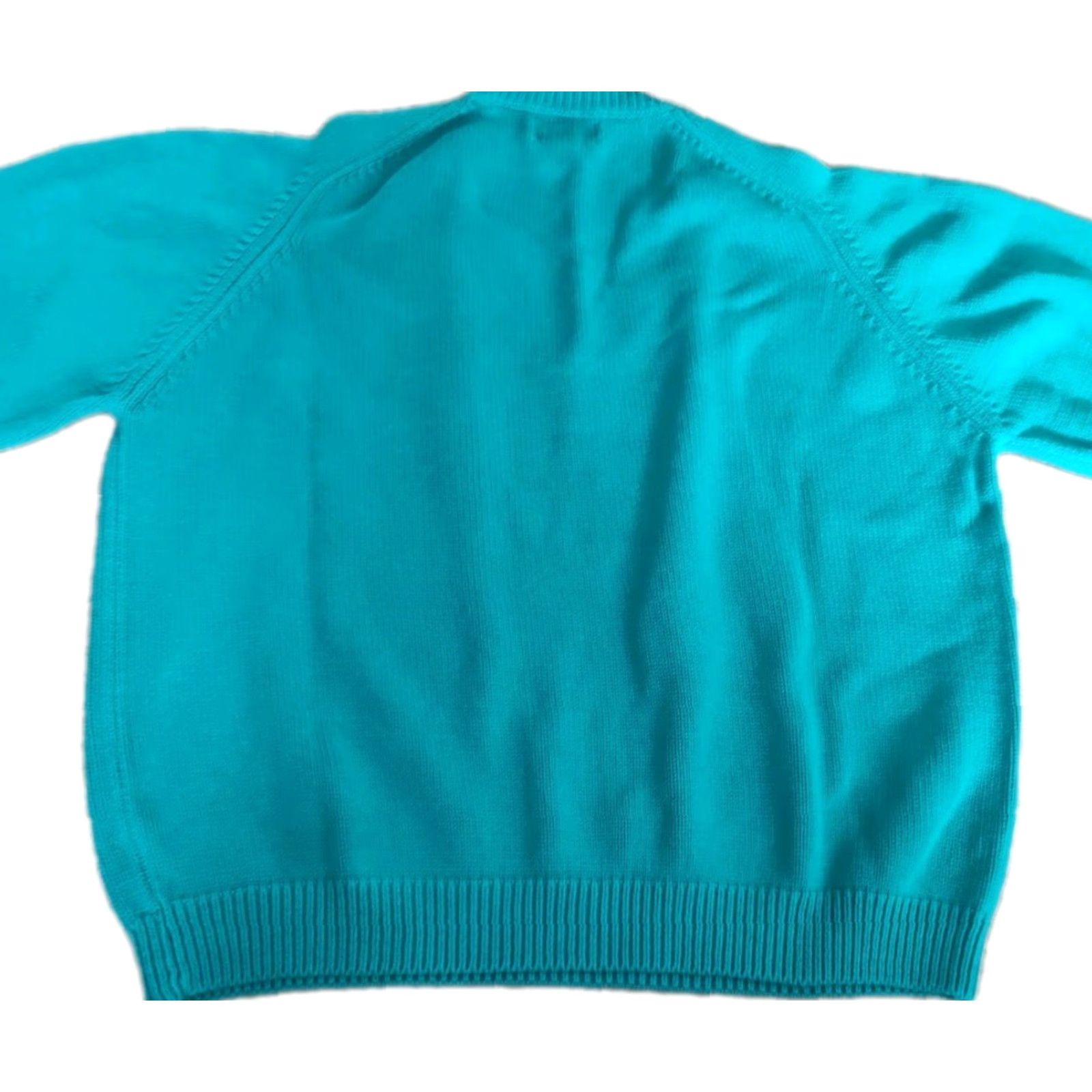 Lands' End VINTAGE Lands' End Women's Sweater Pullover V-Neck Blue 100% Cotton Fall Winter Spring Casual Size L / US 10 / IT 46 - 2 Thumbnail