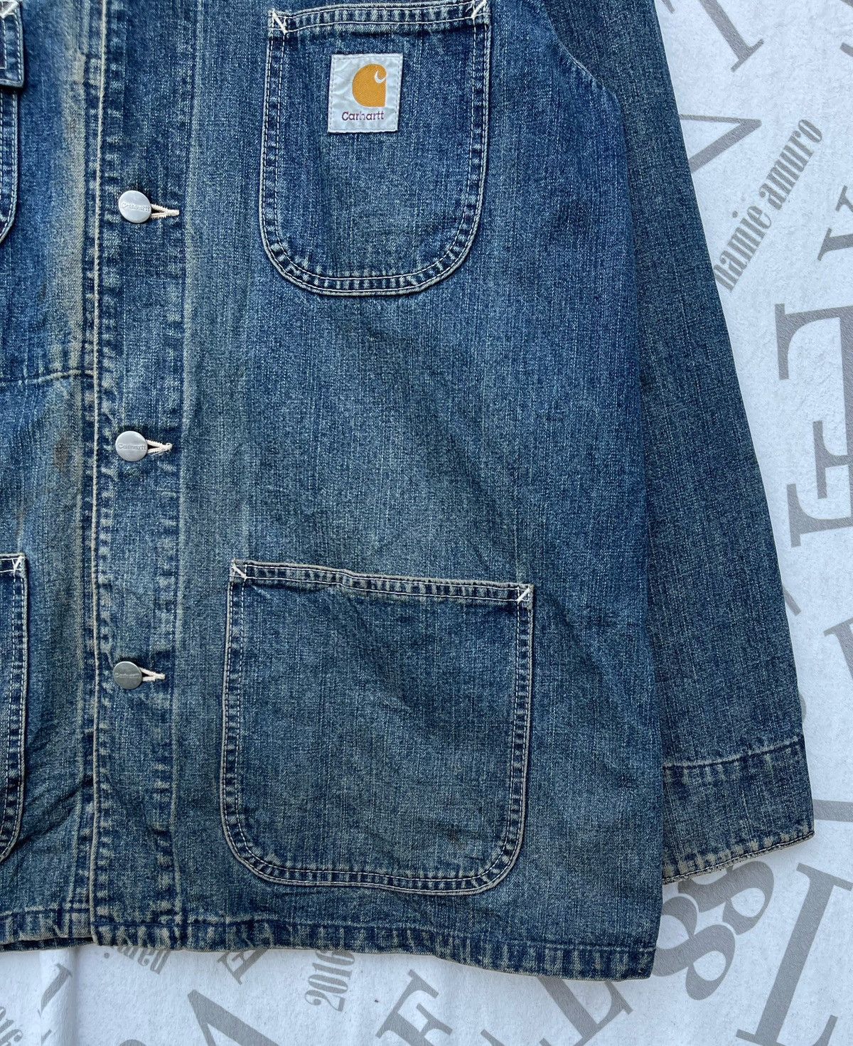 Carhartt 🔥Vintage Carhartt Men's Michigan Denim Chore Jacket Size US L / EU 52-54 / 3 - 8 Thumbnail