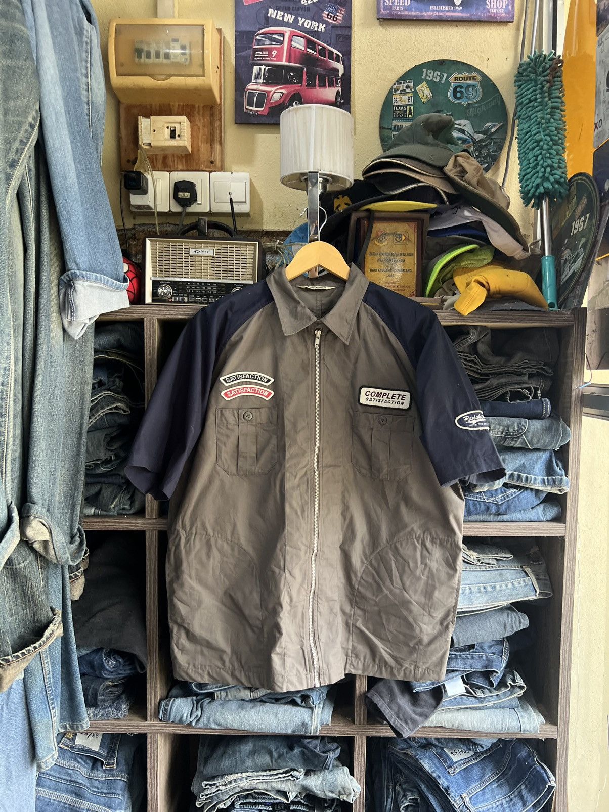Japanese Brand 🔥Redskins Patches Zipper Shirt Size US L / EU 52-54 / 3 - 1 Thumbnail