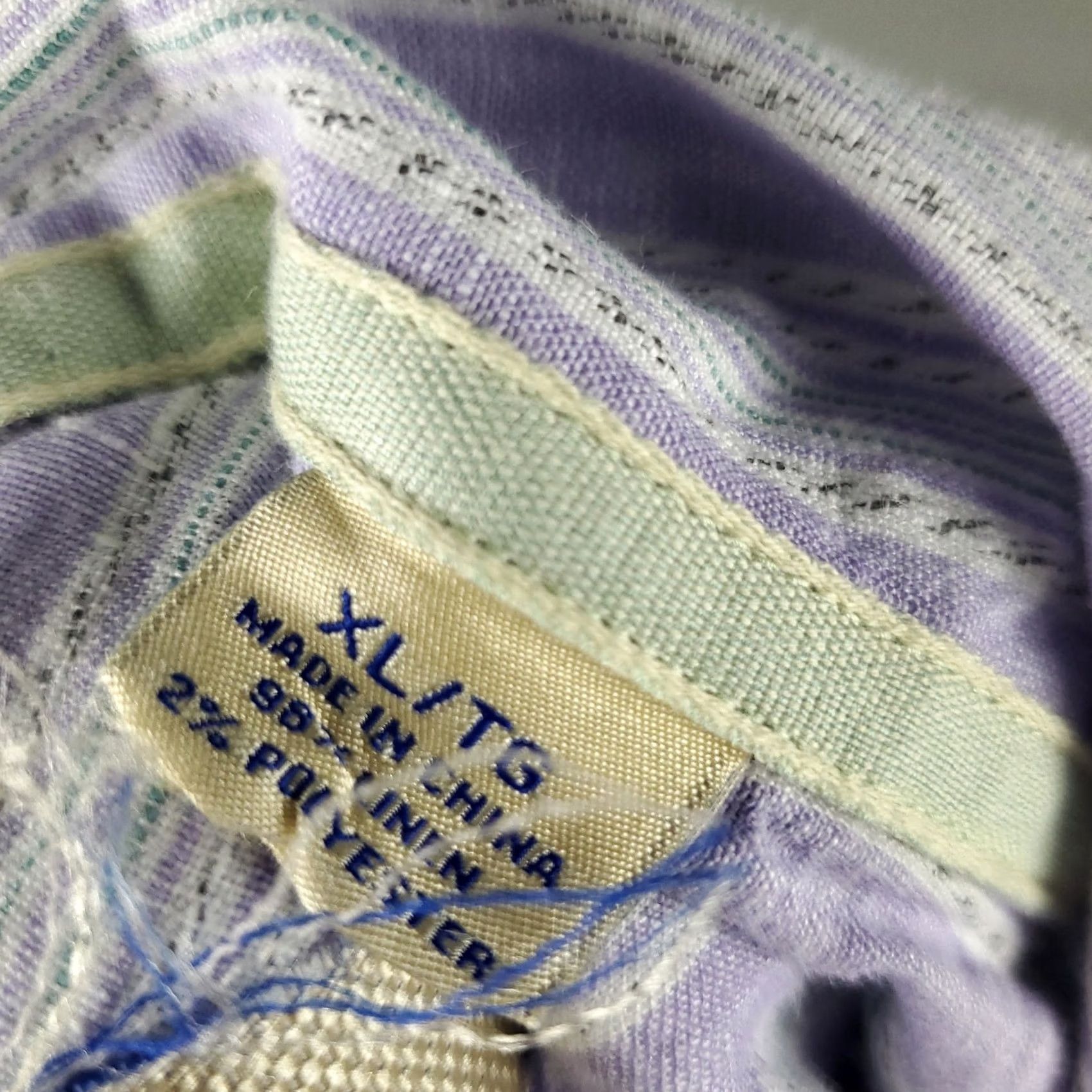 Tommy Bahama Tommy Bahama Shirt Mens XL Purple Striped Linen Button-Up Long Sleeve Shirt Size US XL / EU 56 / 4 - 7 Thumbnail