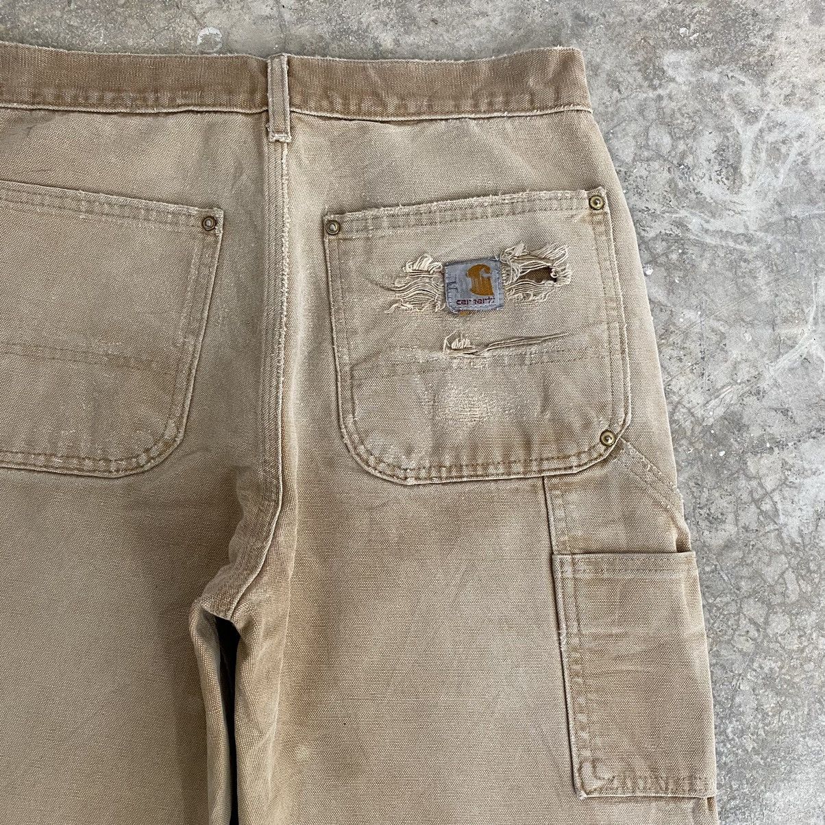Carhartt Vintage Carhartt Double Knee Faded Tan Carpenter Pants Size US 29 - 19 Thumbnail