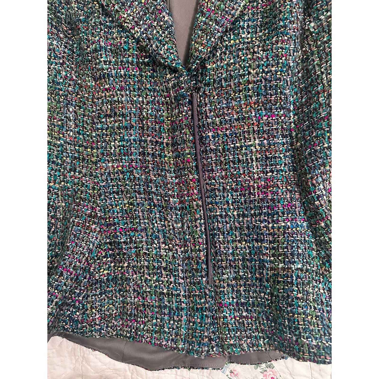 Other NWT KAY UNGER LIGHTWEIGHT TWEED PEPLUM FITTED BLAZER 0 Size XS / US 0-2 / IT 36-38 - 5 Thumbnail