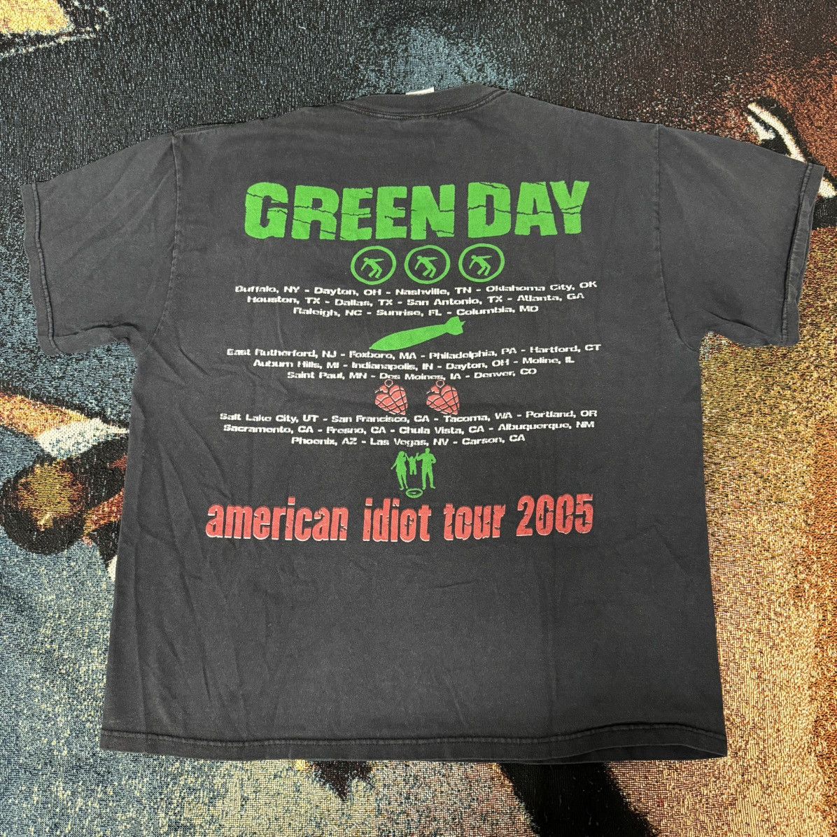 Band Tees × Vintage VINTAGE GREEN DAY 2005 TOUR TEE BLACK Size US L / EU 52-54 / 3 - 4 Thumbnail