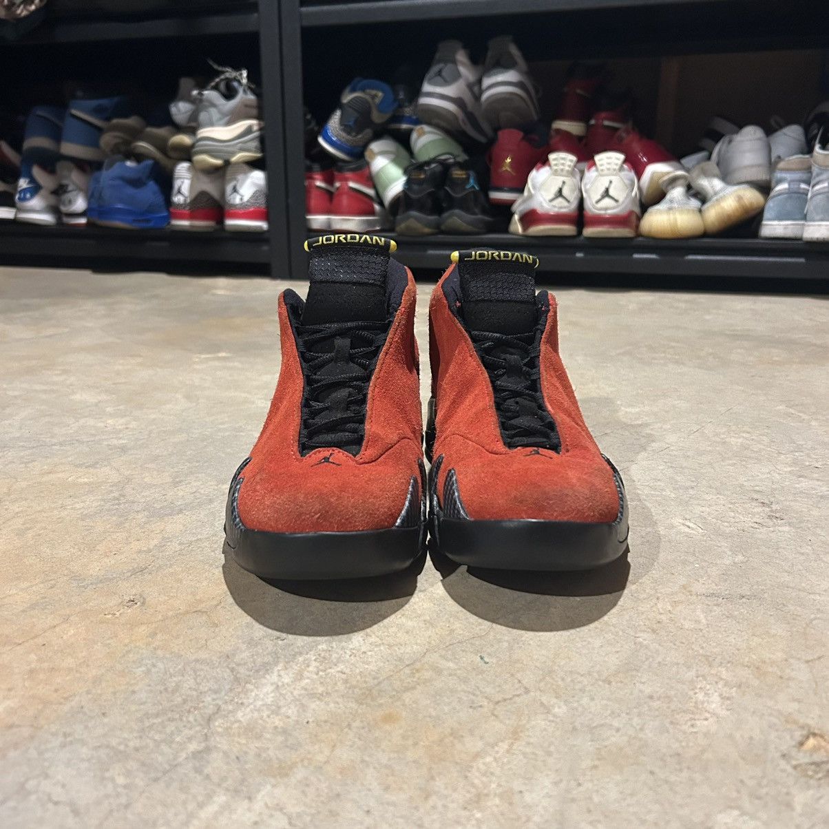 Jordan Brand × Nike Air Jordan 14 Retro Ferrari Challenge Red 2014 US 9.5 Size US 9.5 / EU 42-43 - 5 Thumbnail