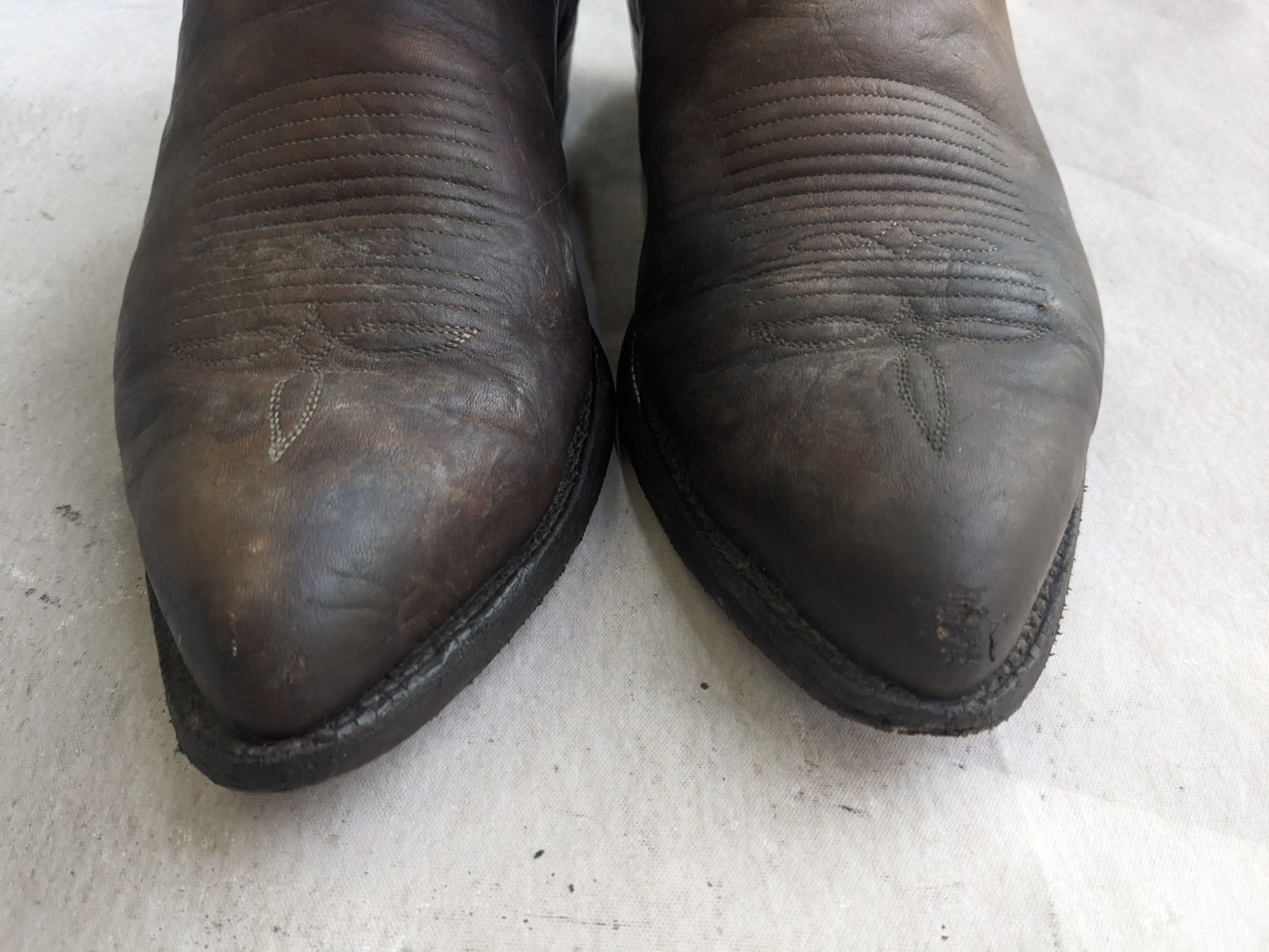 Genuine Leather Vintage Tony Lama Cowboy Boots Brown 9 Wide Leather Western Size US 9 / EU 42 - 2 Thumbnail