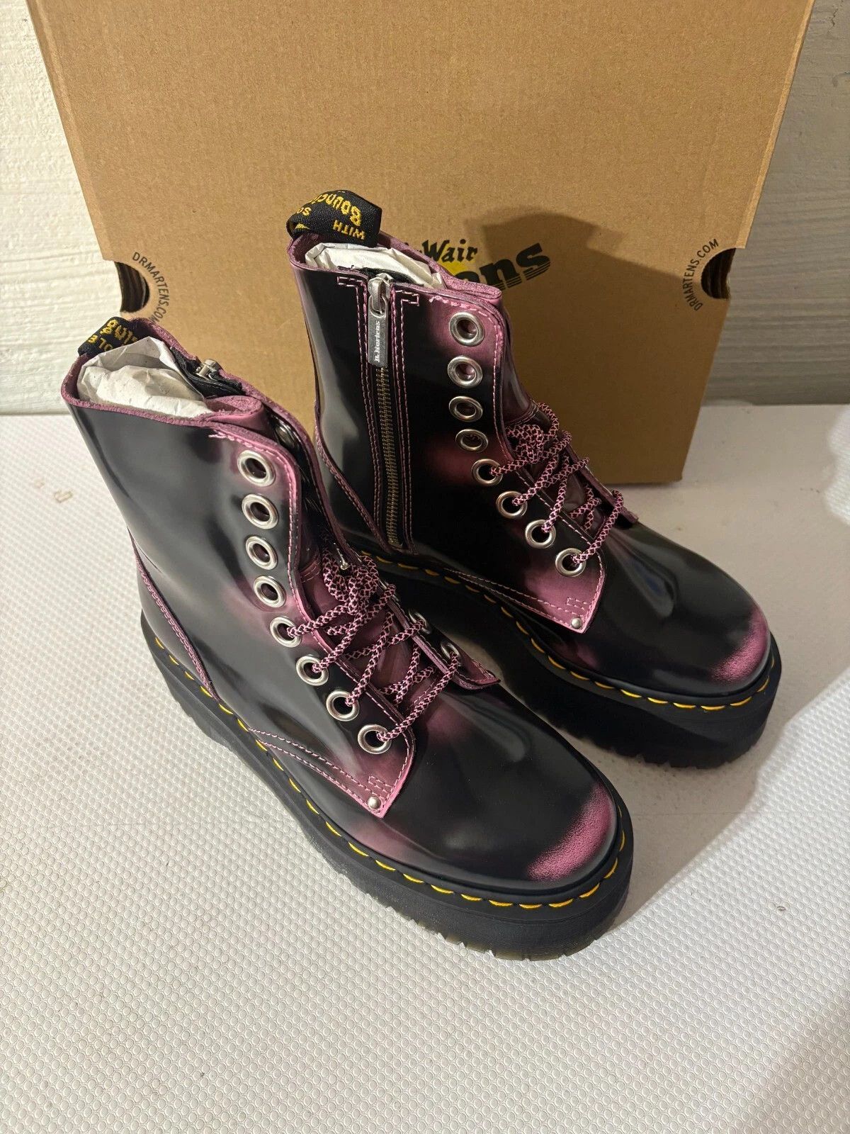 Dr. Martens JADON MAX DISTRESSED LEATHER PLATFORMS Size US 10 / IT 40 - 6 Thumbnail