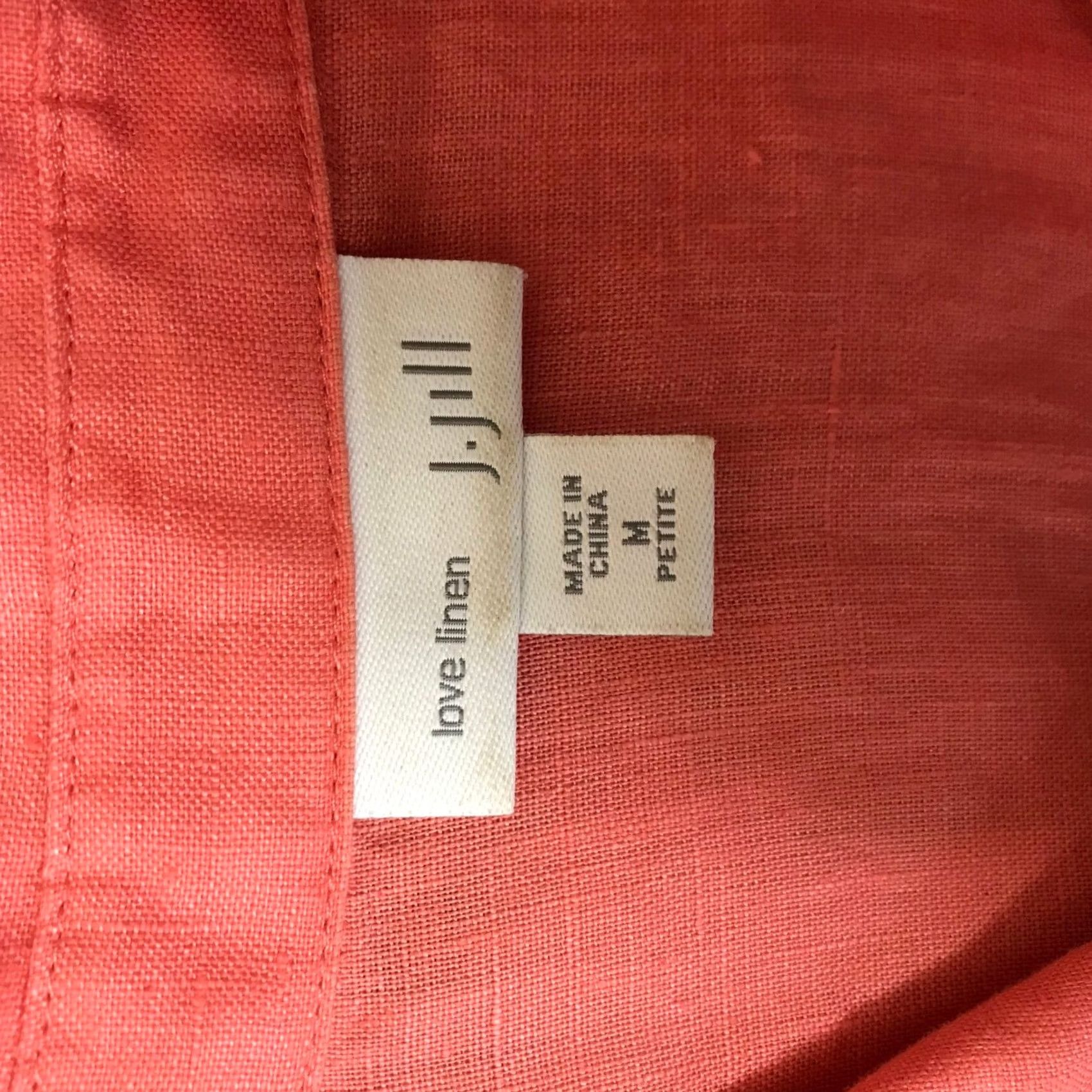 J. Jill J. Jill Love Linen Tunic Shirt Womens PM Coral Pink Button-Down, 100% Linen, Long Sleeve, Relaxed Casual Wear Size M / US 6-8 / IT 42-44 - 7 Thumbnail