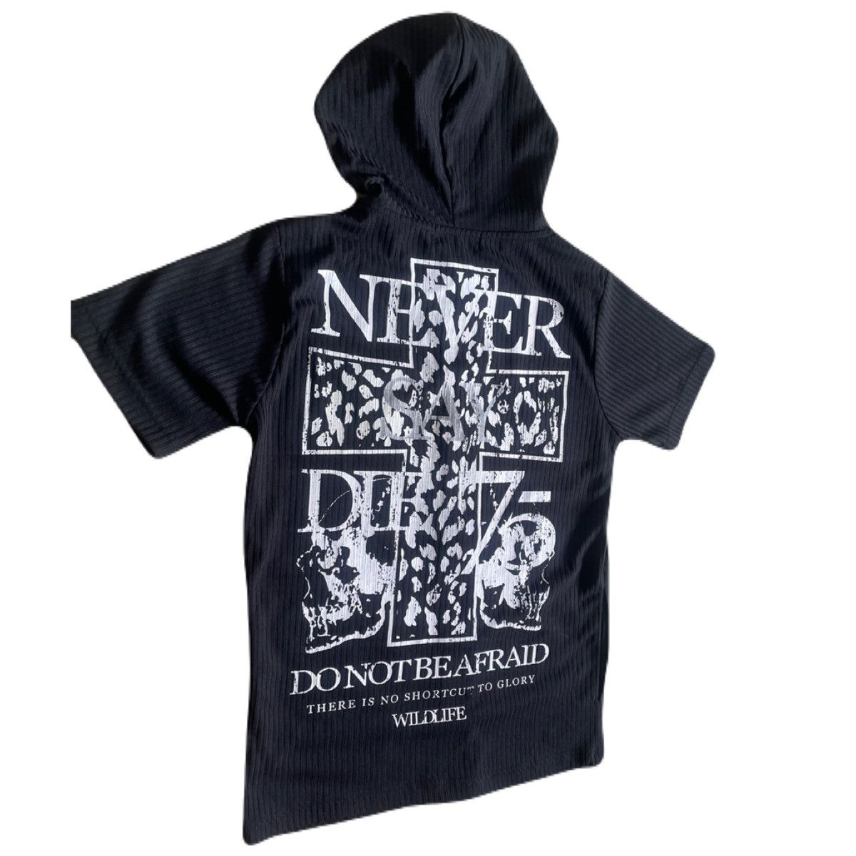 If Six Was Nine 2000s Japanese archive Vkei Cross Poem Short Sleeve Hoodie Size US S / EU 44-46 / 1 - 3 Thumbnail