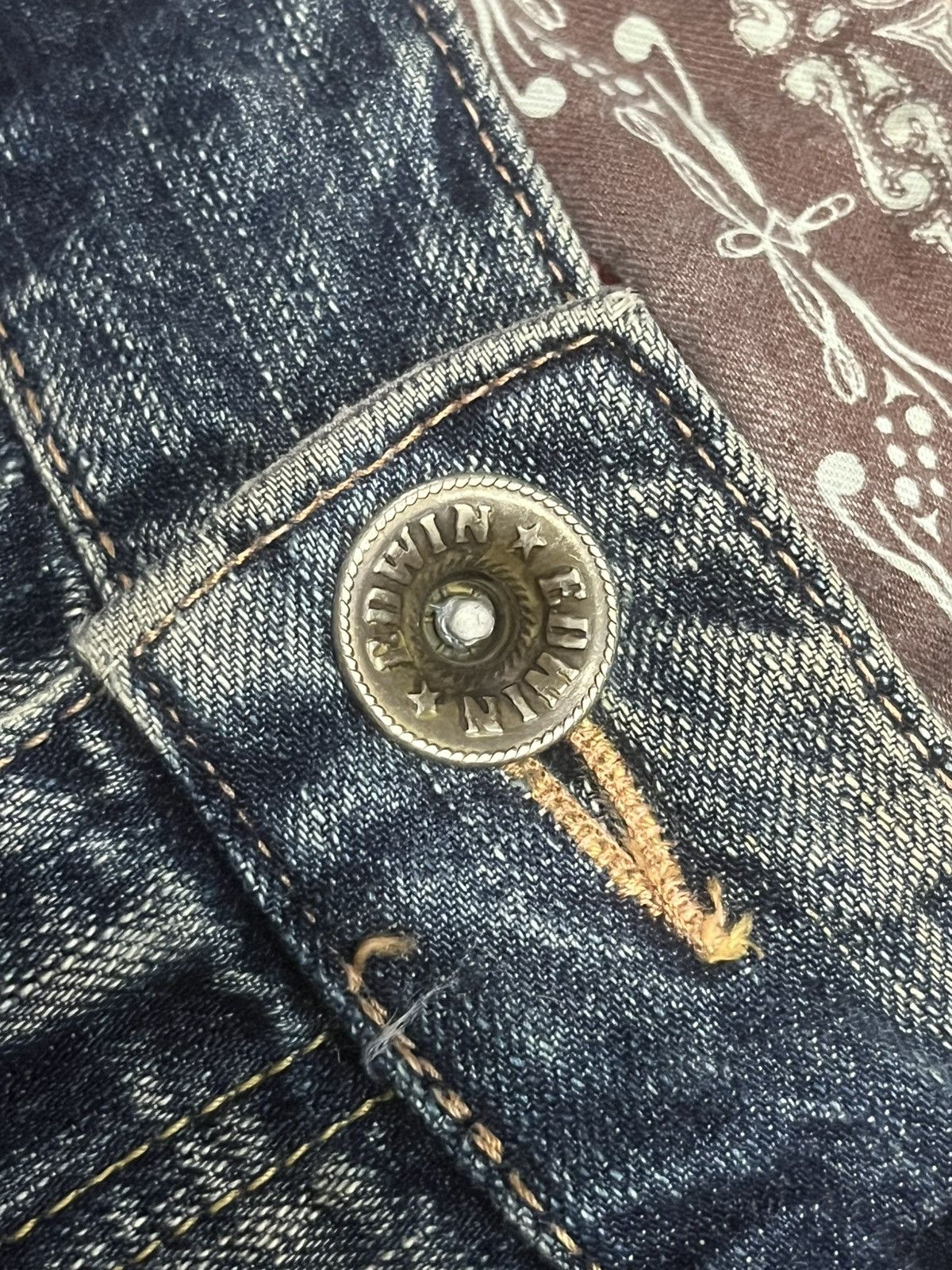 Edwin ⚡️Distressed⚡️Vintage Edwin XVS Blue Faded Washed Loose Jeans Size US 30 / EU 46 - 5 Thumbnail