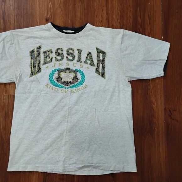 TEE JAYS Vintage Messiah Jesus King Of Kings Double Sleeve T-Shirt Size US L / EU 52-54 / 3 - 3 Thumbnail
