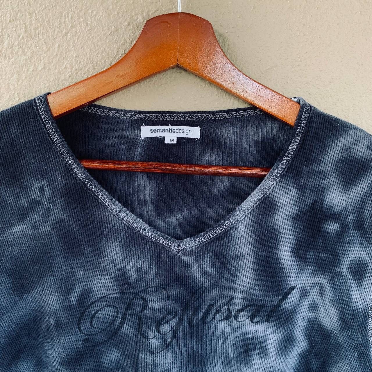 Seditionaries Rare Semanticdesign ‘Refusal’ Stone Wash V Neck Tees Size US S / EU 44-46 / 1 - 3 Thumbnail