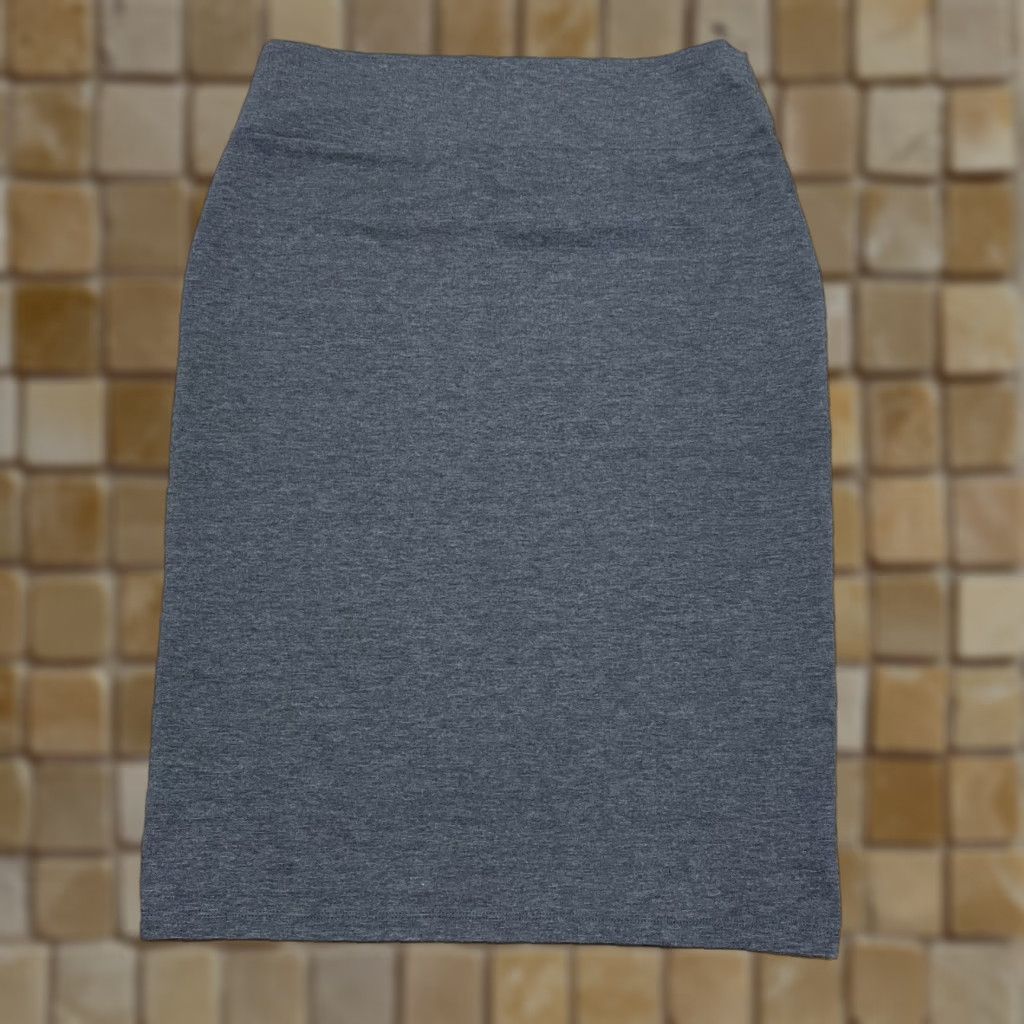 Vintage Liz and Sara Womens Skirt Knee Length Gray XL Regular Solid A-Line Size 40" / US 18 - 1 Thumbnail