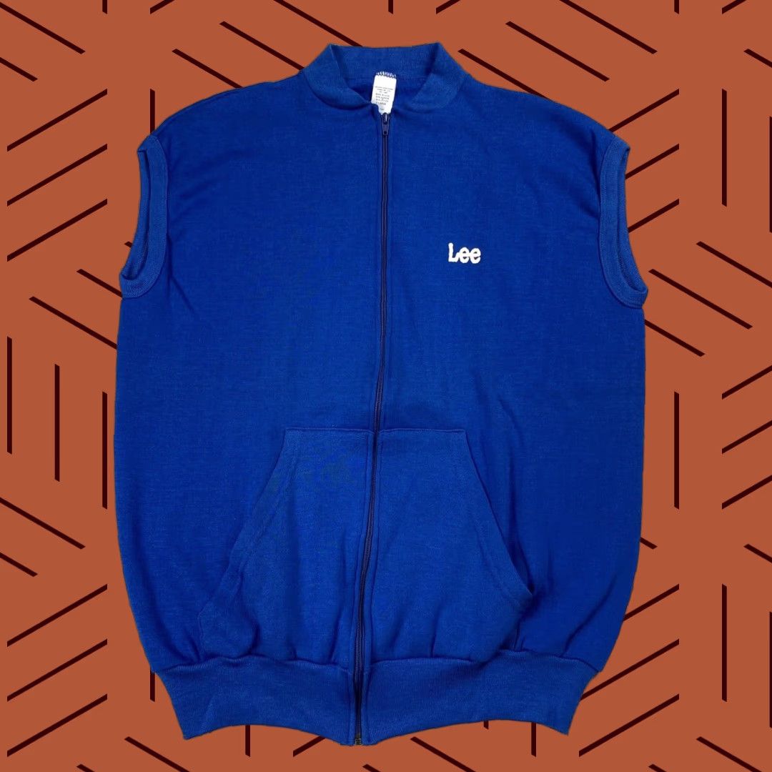 Lee VINTAGE Lee Sweatshirt Vest 80s Fleece Mock Neck Graphic Logo USA Mens XL Size US XL / EU 56 / 4 - 1 Thumbnail