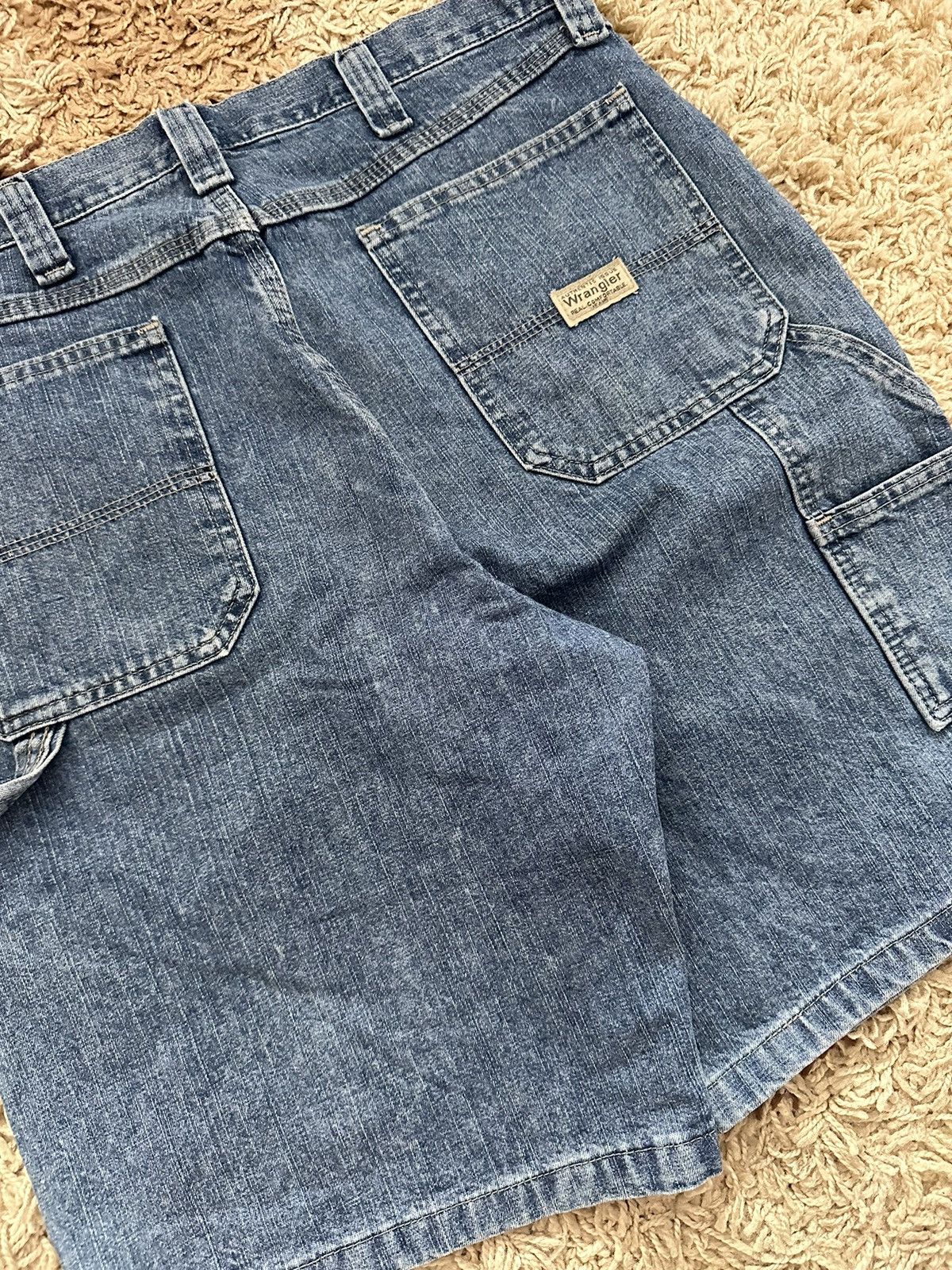 Vintage × Wrangler 🔥VINTAGE WRANGLER Y2K DENIM CARPENTER WORKWEAR SHORTS🔥 Size US 34 / EU 50 - 2 Thumbnail