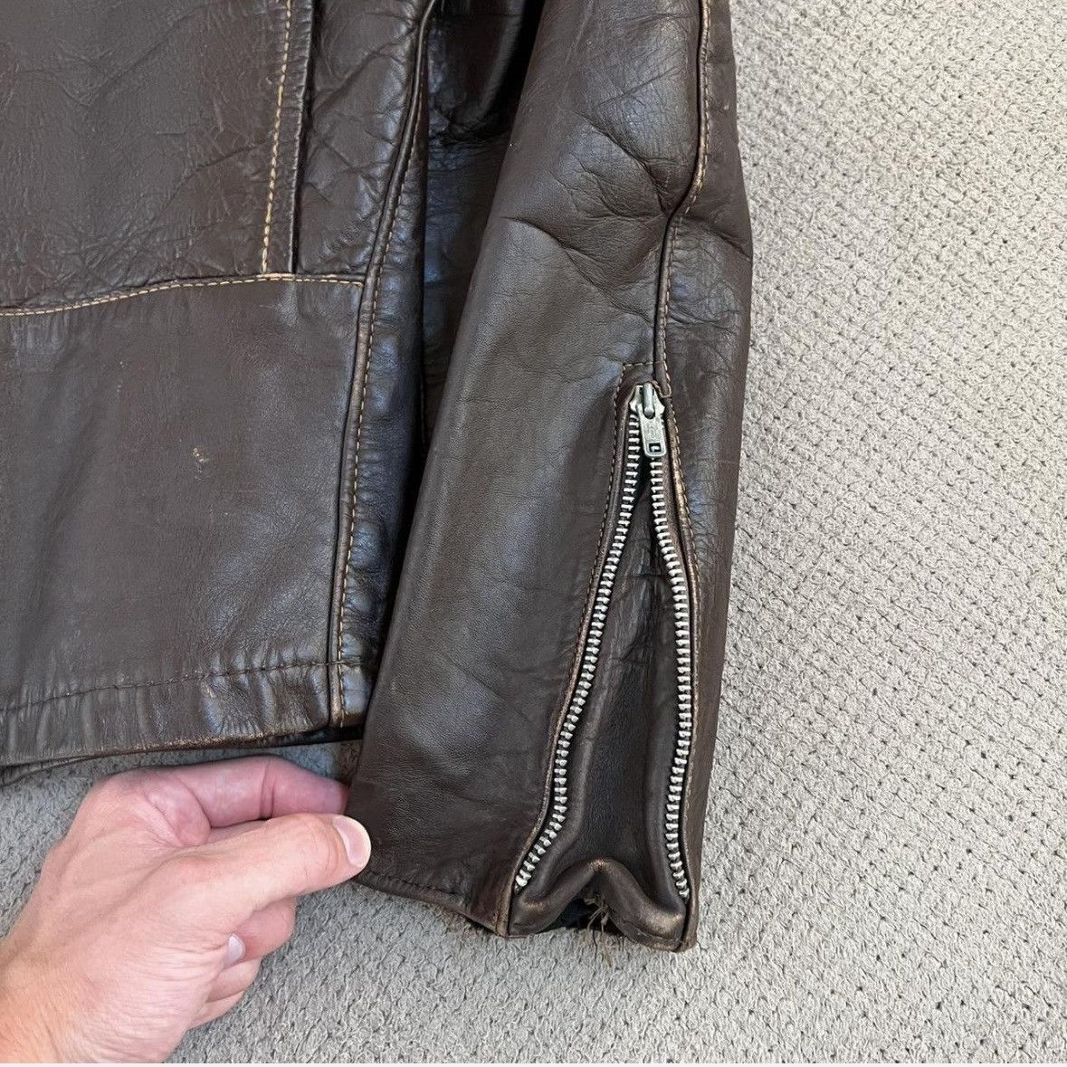 Brooks Vintage Brown Leather Jacket Size US L / EU 52-54 / 3 - 2 Thumbnail