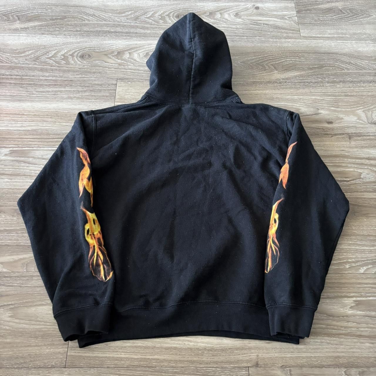 Vintage Crazy Black Streetwear Skater Flame Sleeve Graphic Hoodie! Size S Size US S / EU 44-46 / 1 - 5 Thumbnail