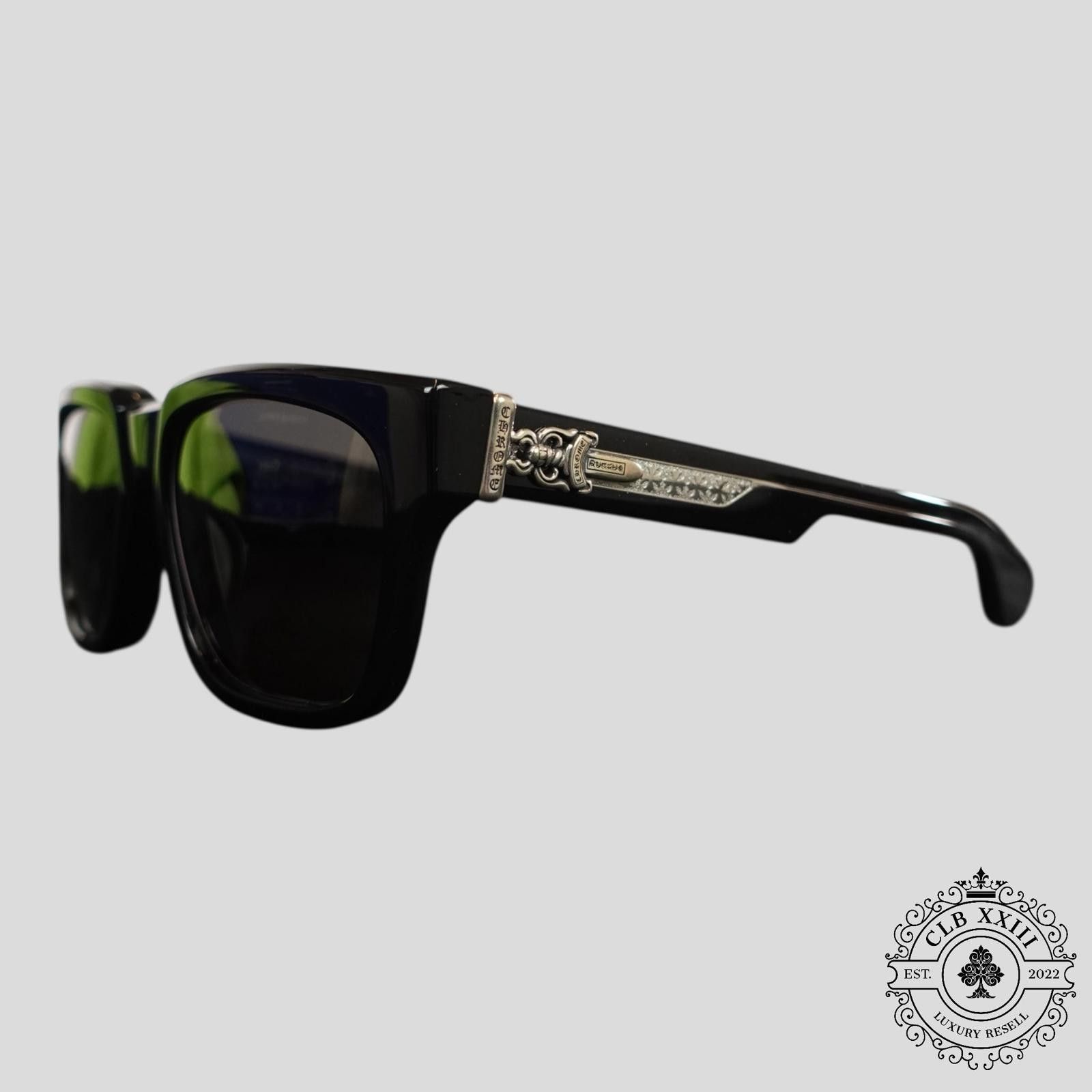 Chrome Hearts Chrome Hearts Box Officer Sunglasses in Black Size ONE SIZE - 1 Thumbnail