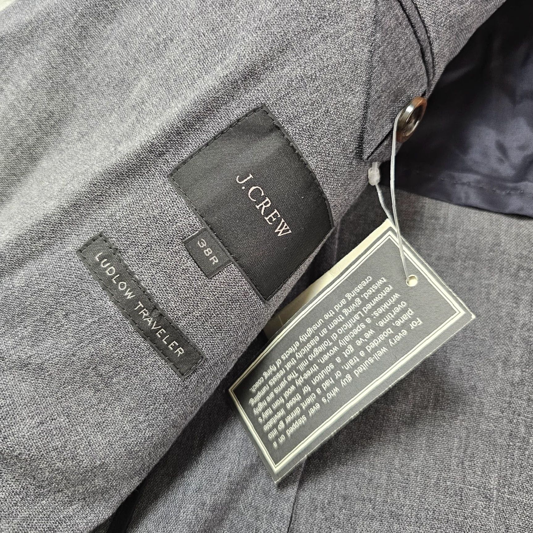 J.Crew J. Crew Blazer Mens 38R Gray Wool Tollegno 1900 Ludlow Traveler Suit Jacket Size 38R - 3 Thumbnail