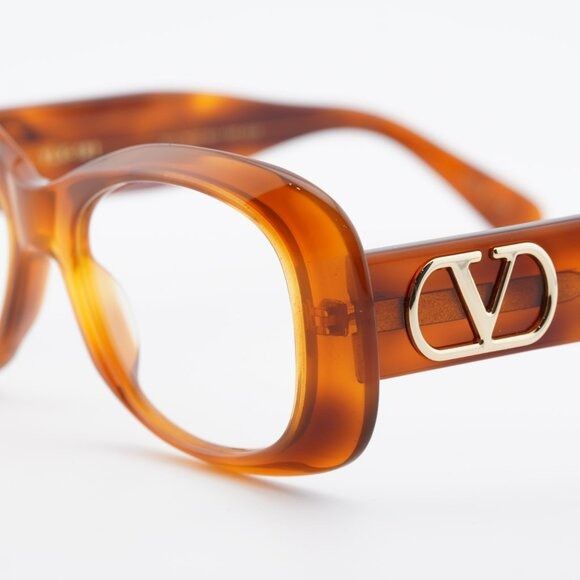 Valentino Valentino VLX-181C Eyeglasses Light Havana/Gold 53mm Square Size ONE SIZE - 8 Thumbnail