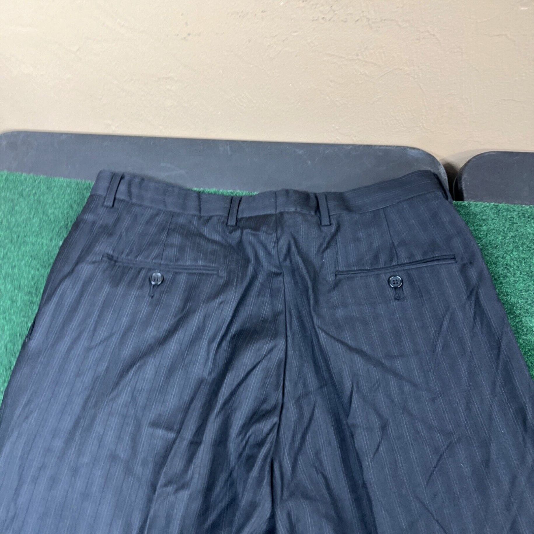 Hart Schaffner Marx mens black HART SCHAFFNER MARX dress suit pants trousers 34X32 Size 34R - 8 Thumbnail