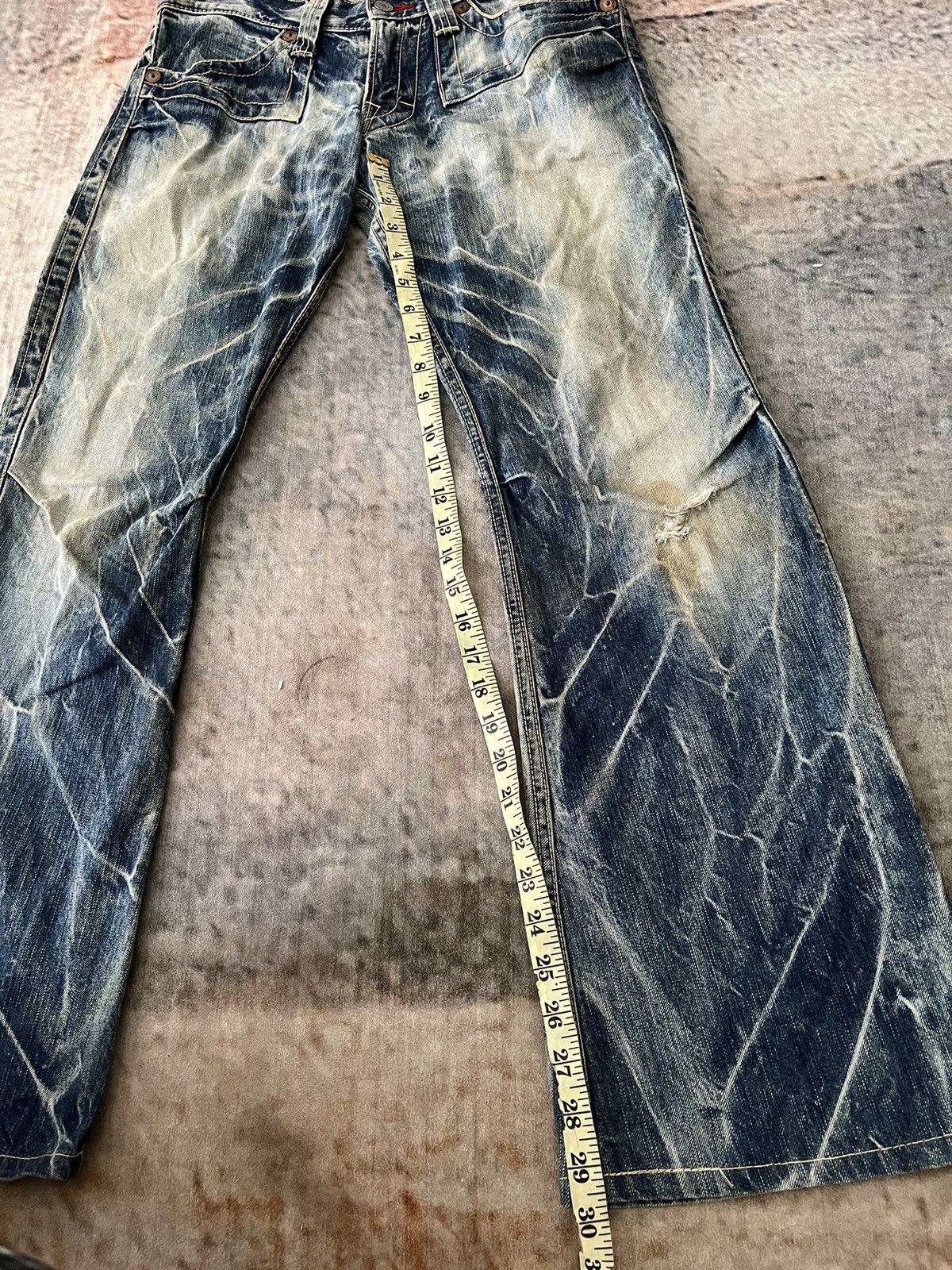 If Six Was Nine × Japanese Brand × Vintage Flare Crazy Striking Blueway Denim Size US 32 / EU 48 - 9 Thumbnail