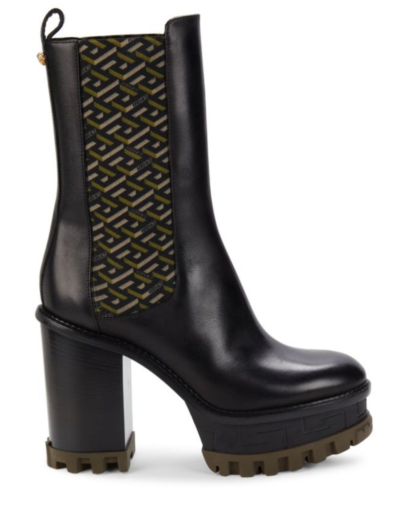 Versace Greca Block Heel Platform Chelsea Boots Size US 8 / IT 38 - 1 Thumbnail