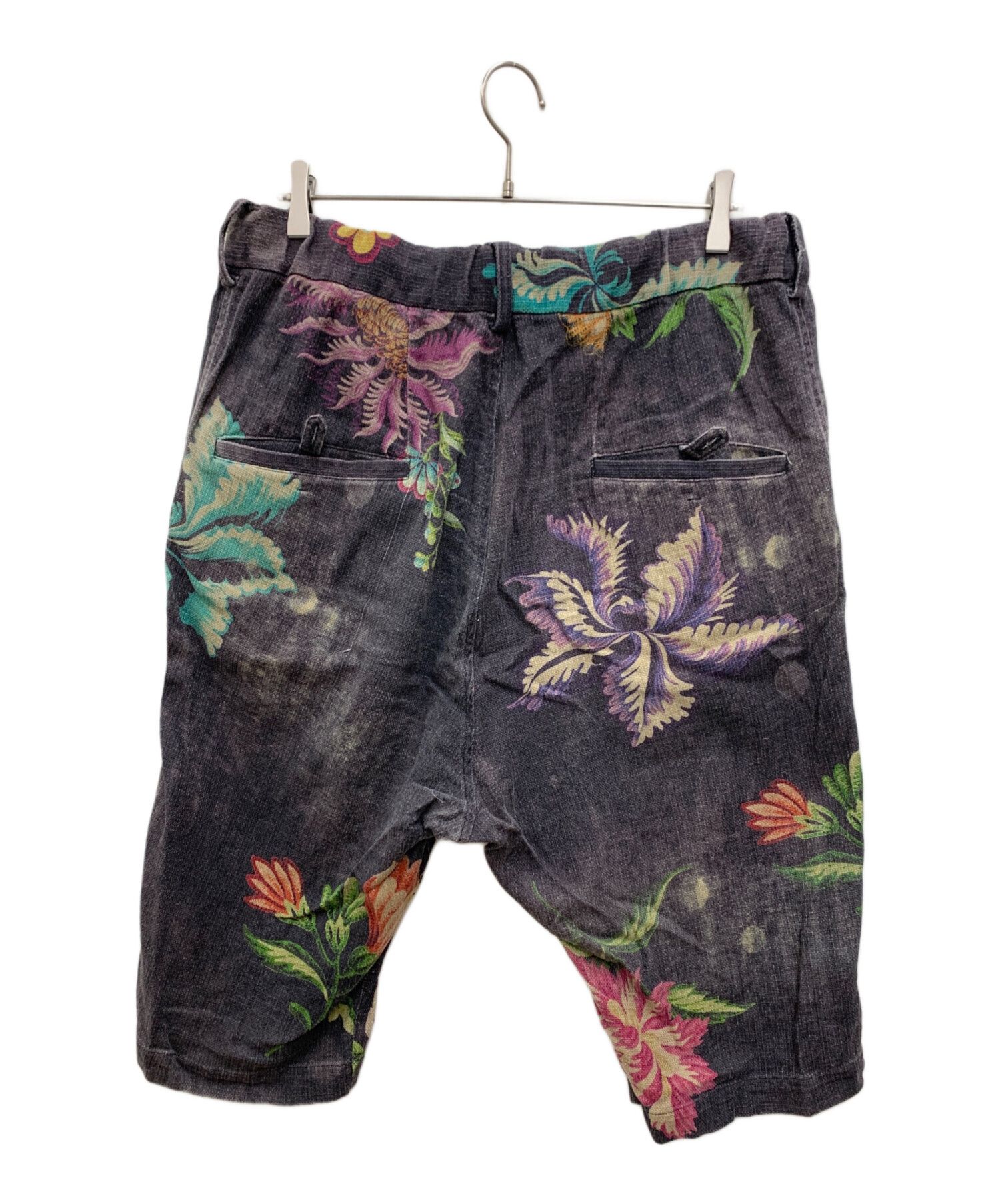 Yohji Yamamoto Yohji Yamamoto pour homme Cotton Linen Floral Wide Shorts Size US 35 - 2 Thumbnail