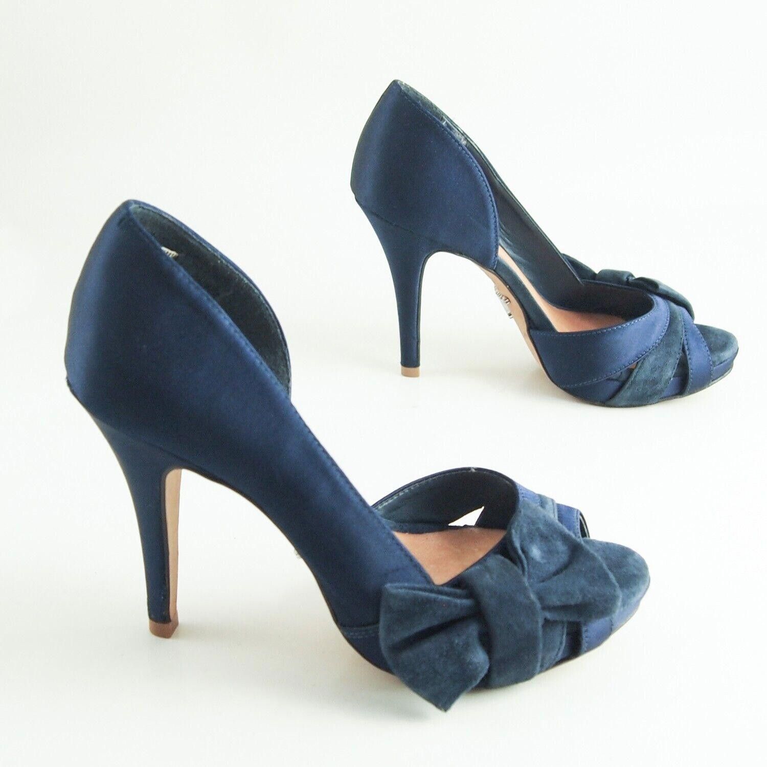 Designer Schutz D'Orsay HEels Blue Satin Suede US 7 EU 37 Size US 7 / IT 37 - 5 Thumbnail